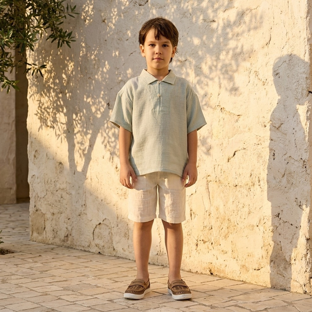 Juniors Short Sleeves Collared T-shirt with Textured Design-boys-clothing-tshirtsandpolos-image-2