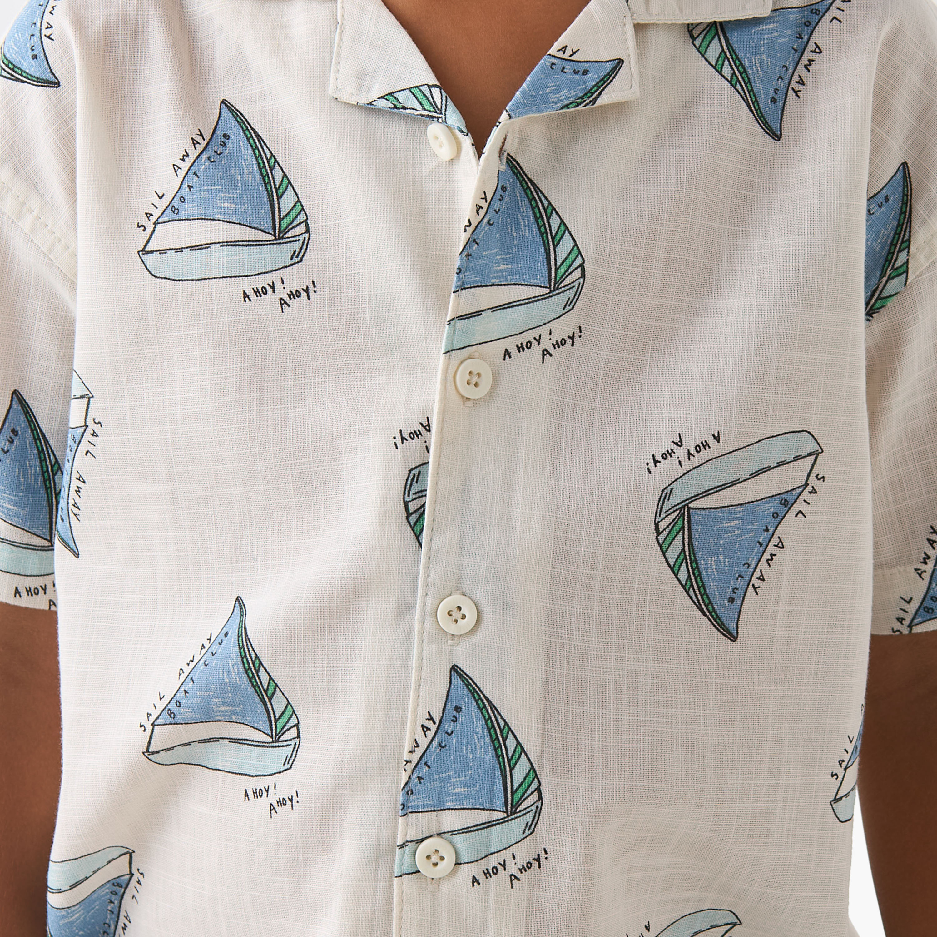 Juniors Short Sleeves Shirt with Sailboat Print-boys-clothing-shirts-image-5