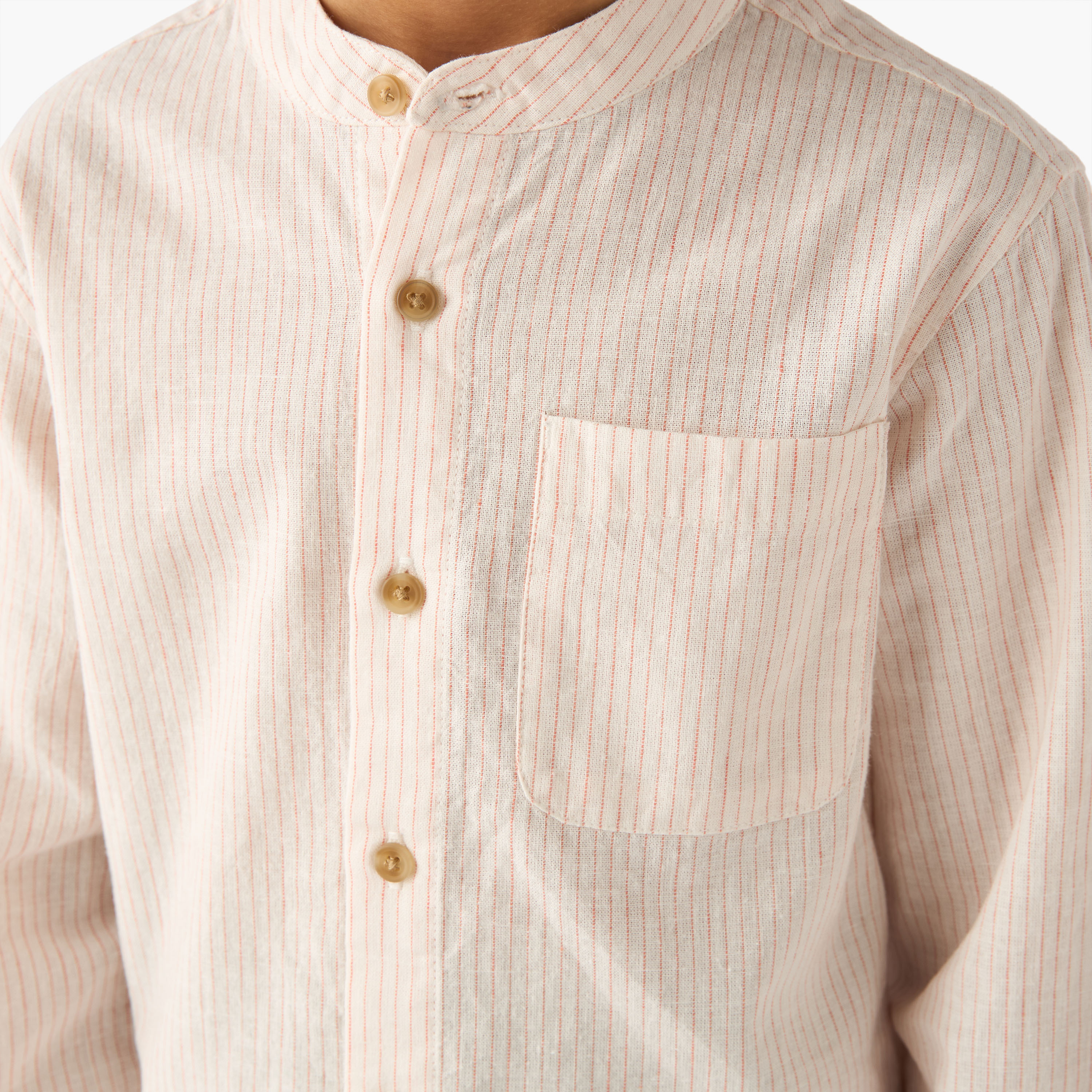 Juniors Long Sleeves Shirt with Stripes-boys-clothing-shirts-image-4