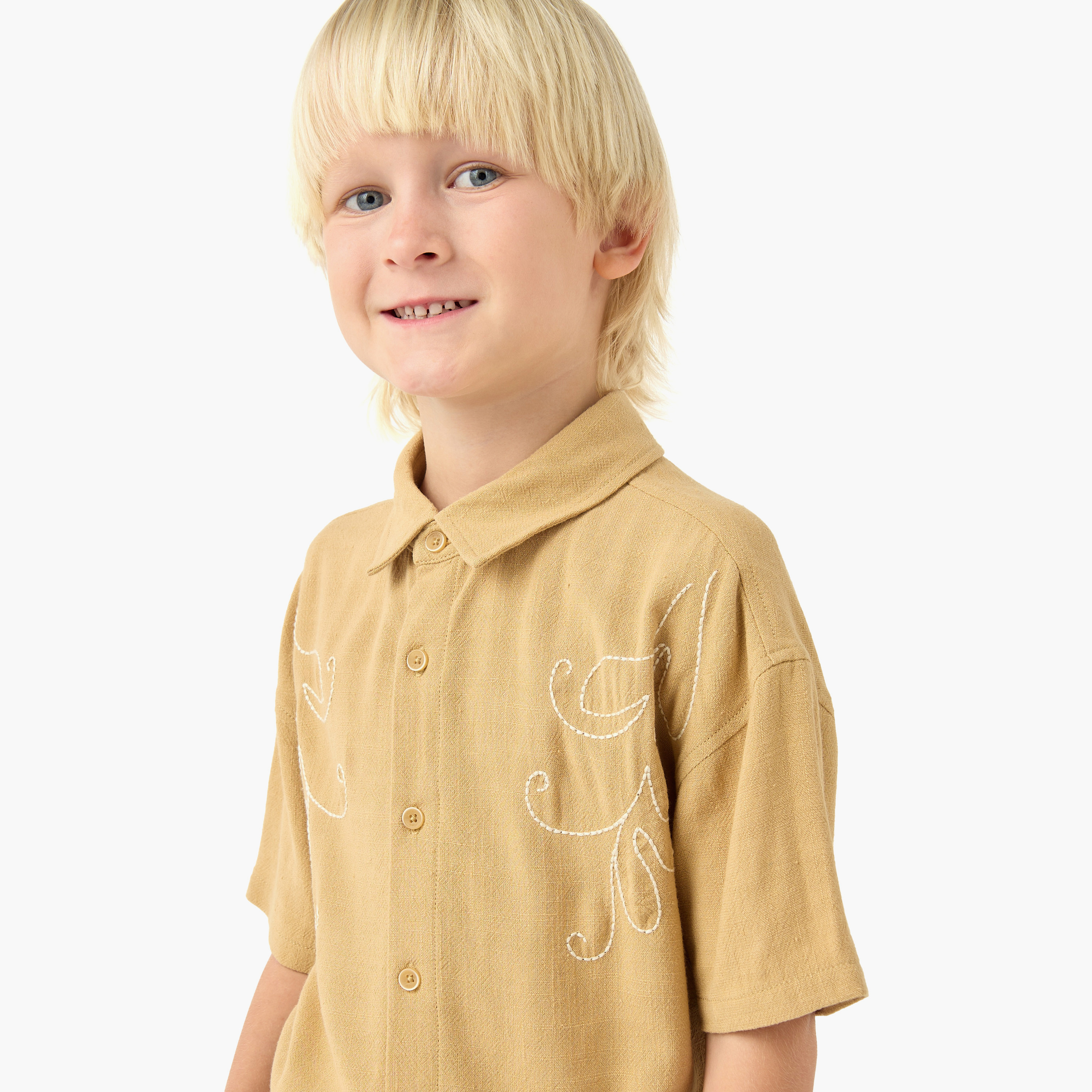 Eligo Short Sleeves Shirt with Embroidery-boys-clothing-shirts-image-4