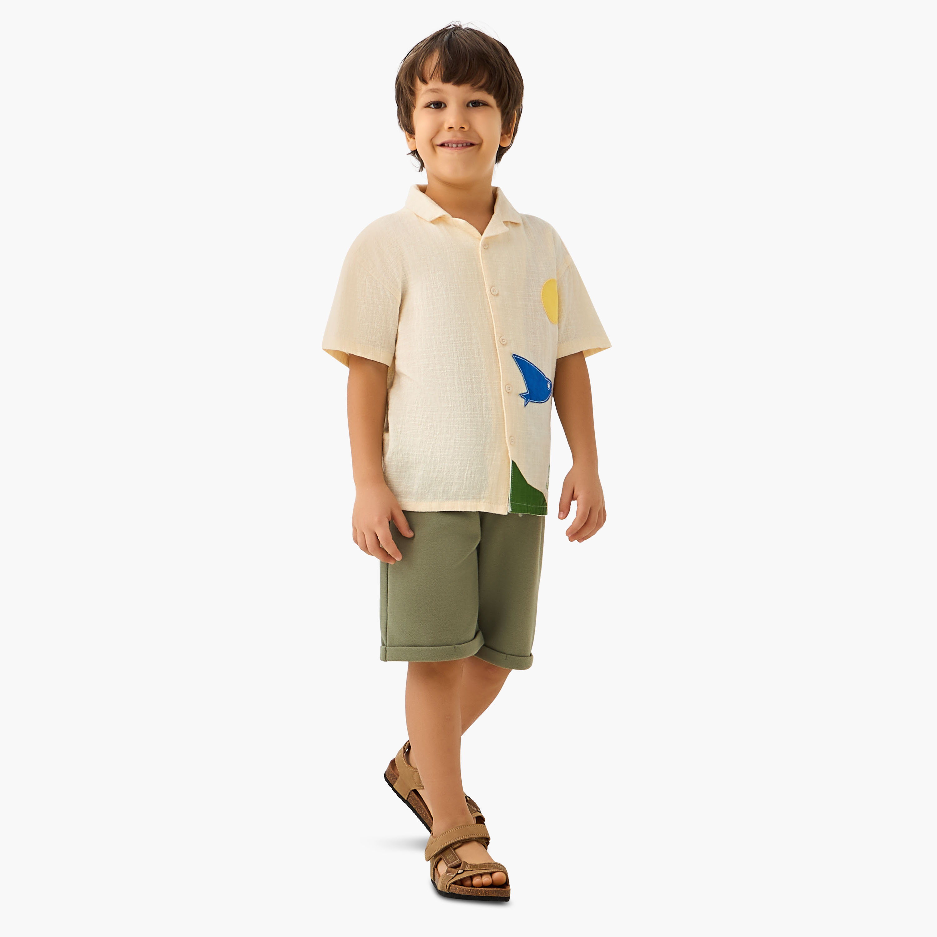 Juniors Short Sleeve Shirt with Applique-boys-clothing-shirts-image-2