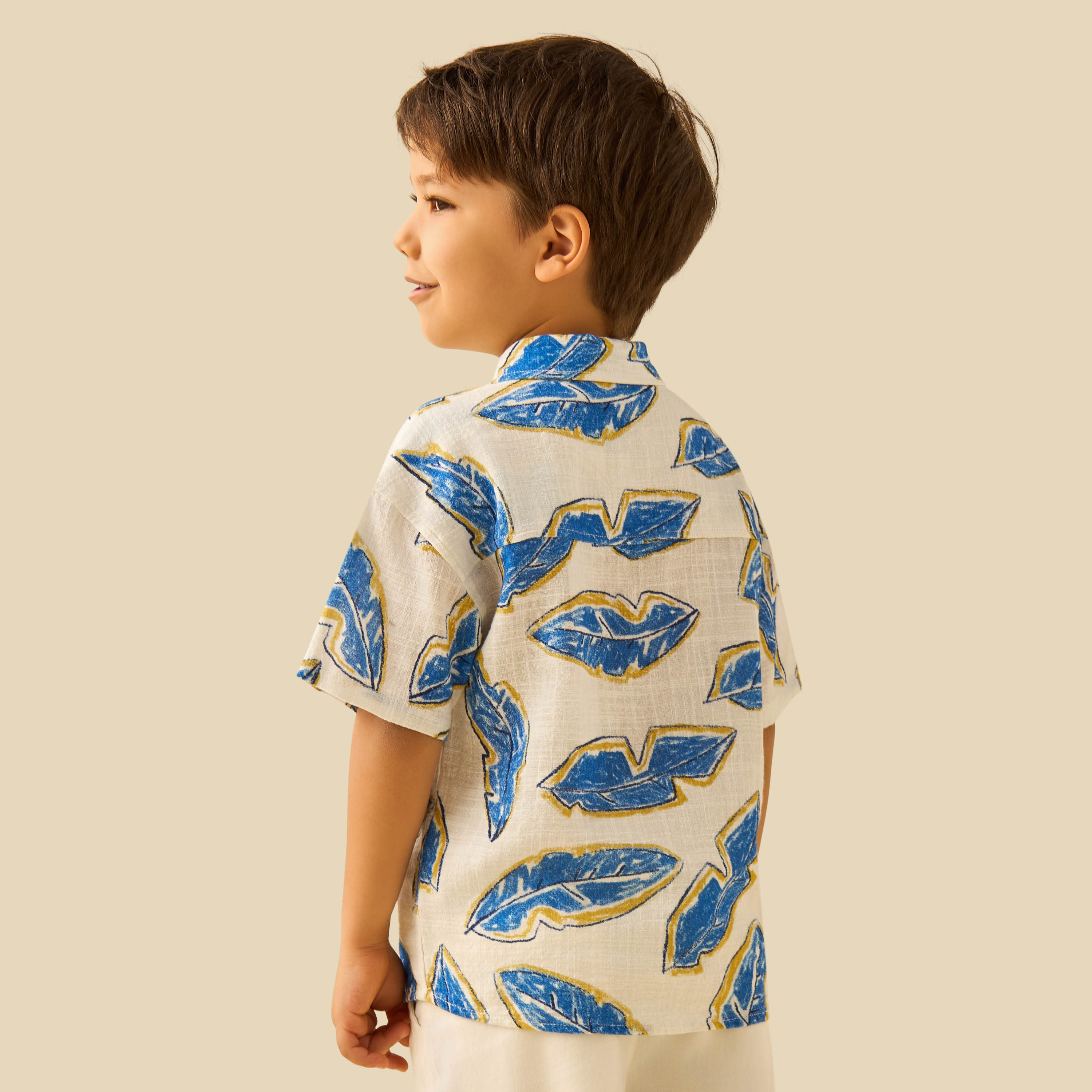 Juniors Short Sleeve Shirt with Leaf Print-boys-clothing-shirts-image-3
