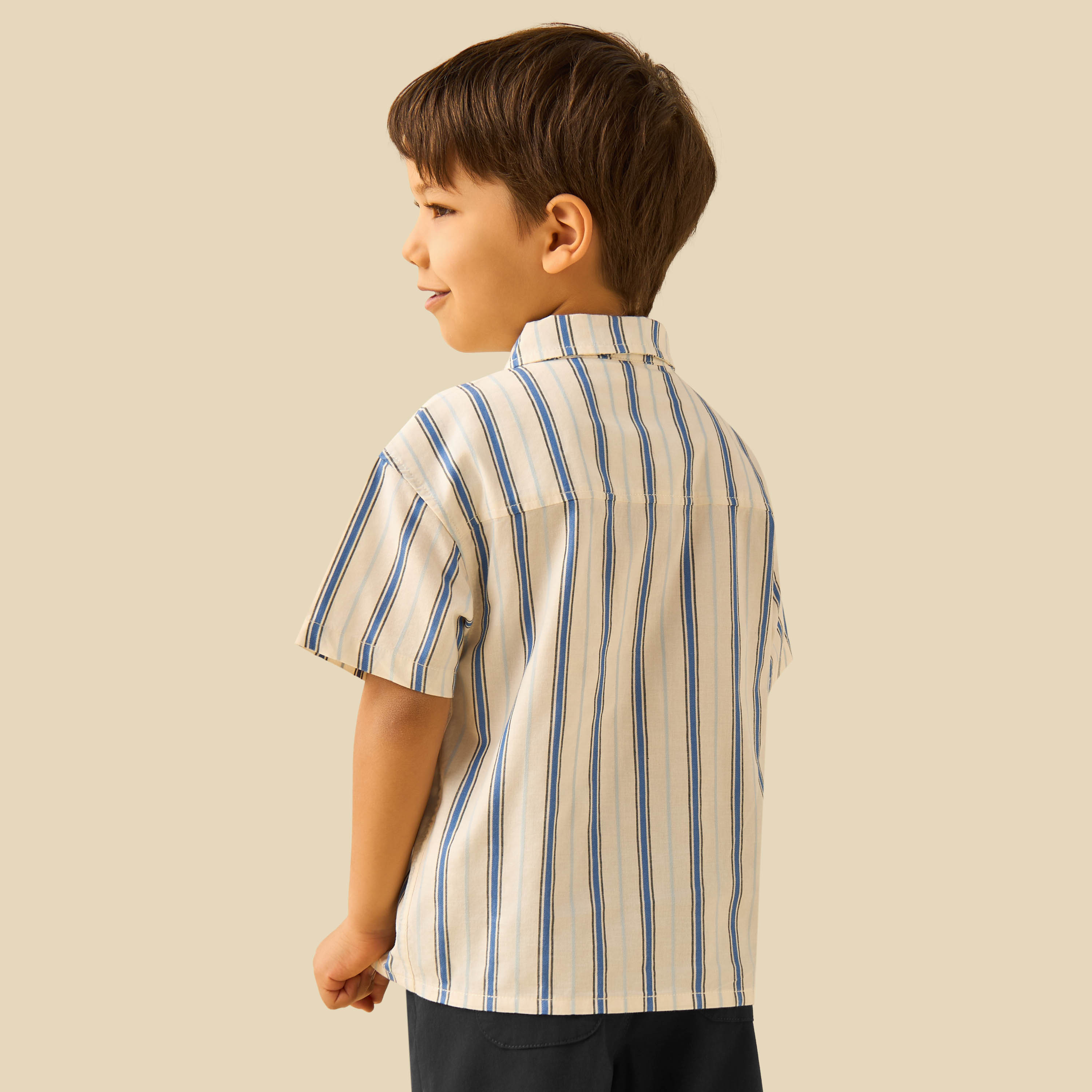 Juniors Short Sleeve Shirt with Stripes-boys-clothing-shirts-image-3