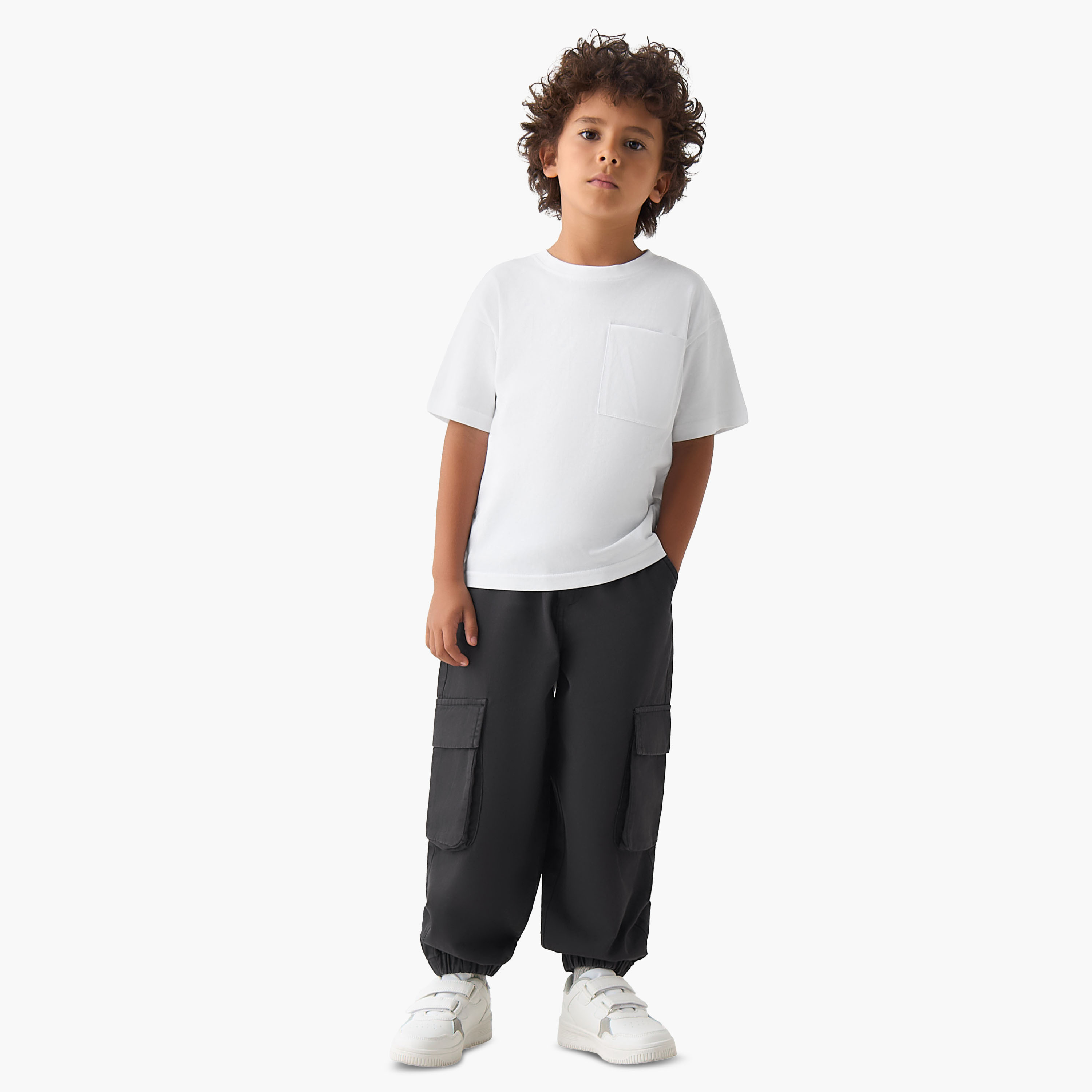 Juniors Elasticated Waist Cargo Joggers with Pockets-boys-clothing-bottoms-joggersandtrackpants-image-2