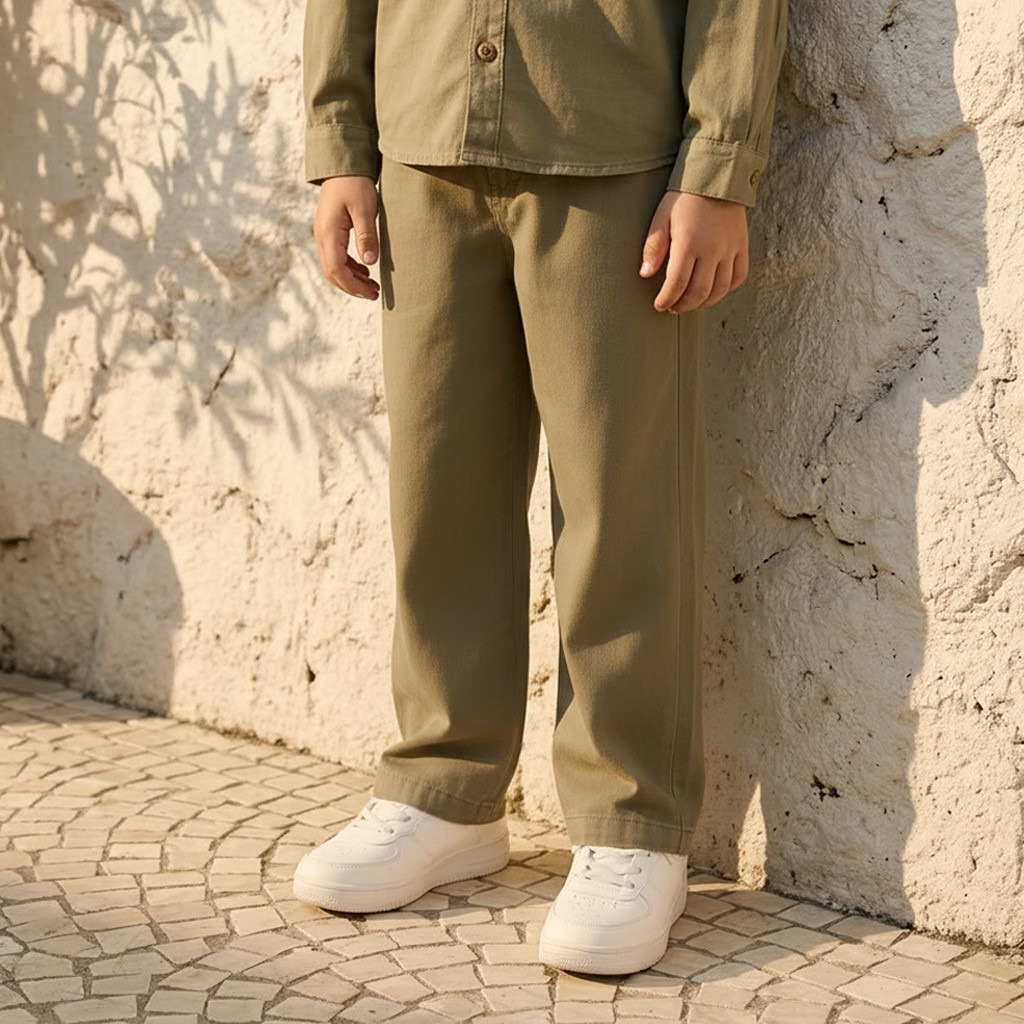 Juniors Loose Fit Trousers with Elasticated Waist-boys-clothing-bottoms-trousers-image-1