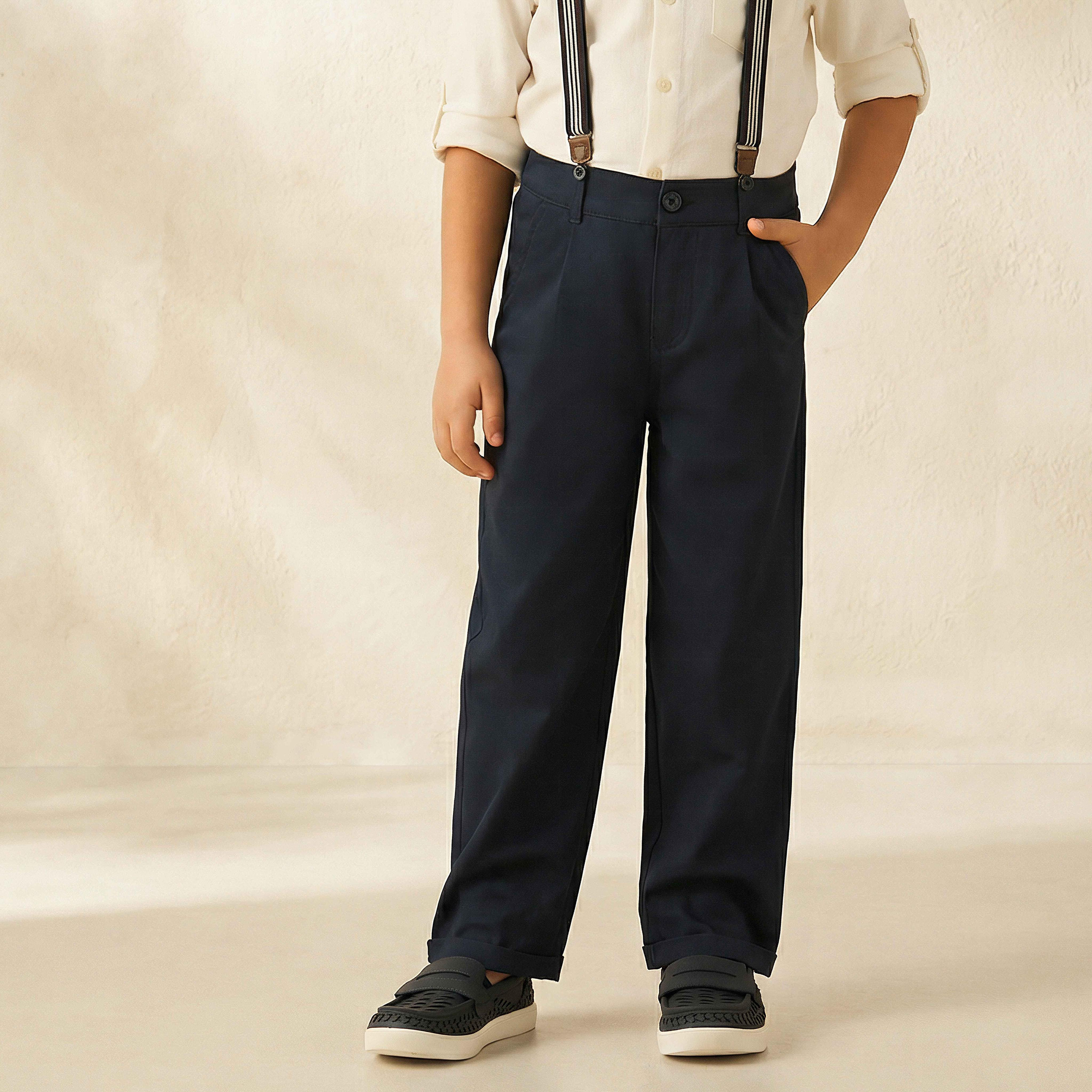 Juniors Trousers with Pockets, Buttoned Waist-boys-clothing-bottoms-trousers-image-1