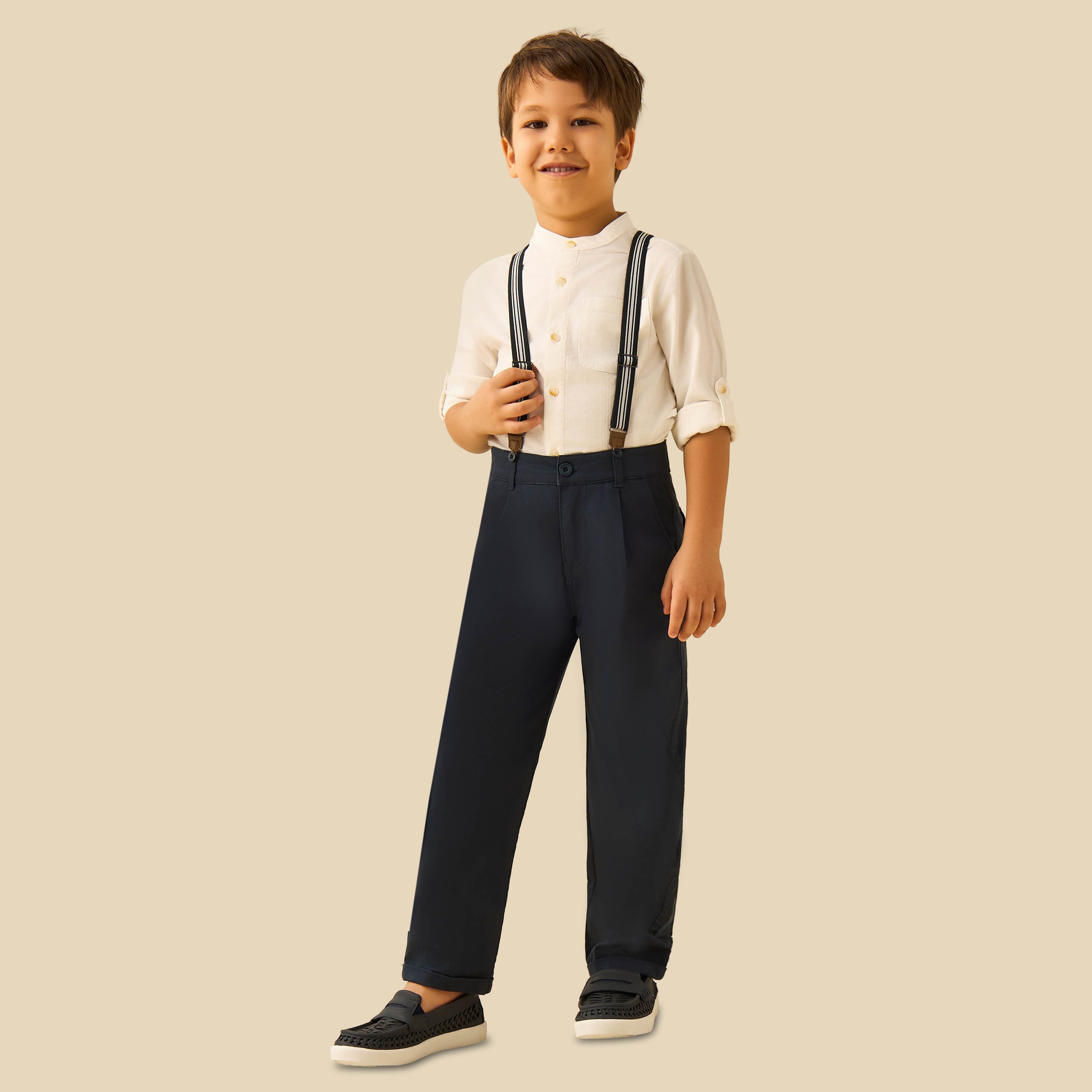 Juniors Trousers with Pockets, Buttoned Waist-boys-clothing-bottoms-trousers-image-2