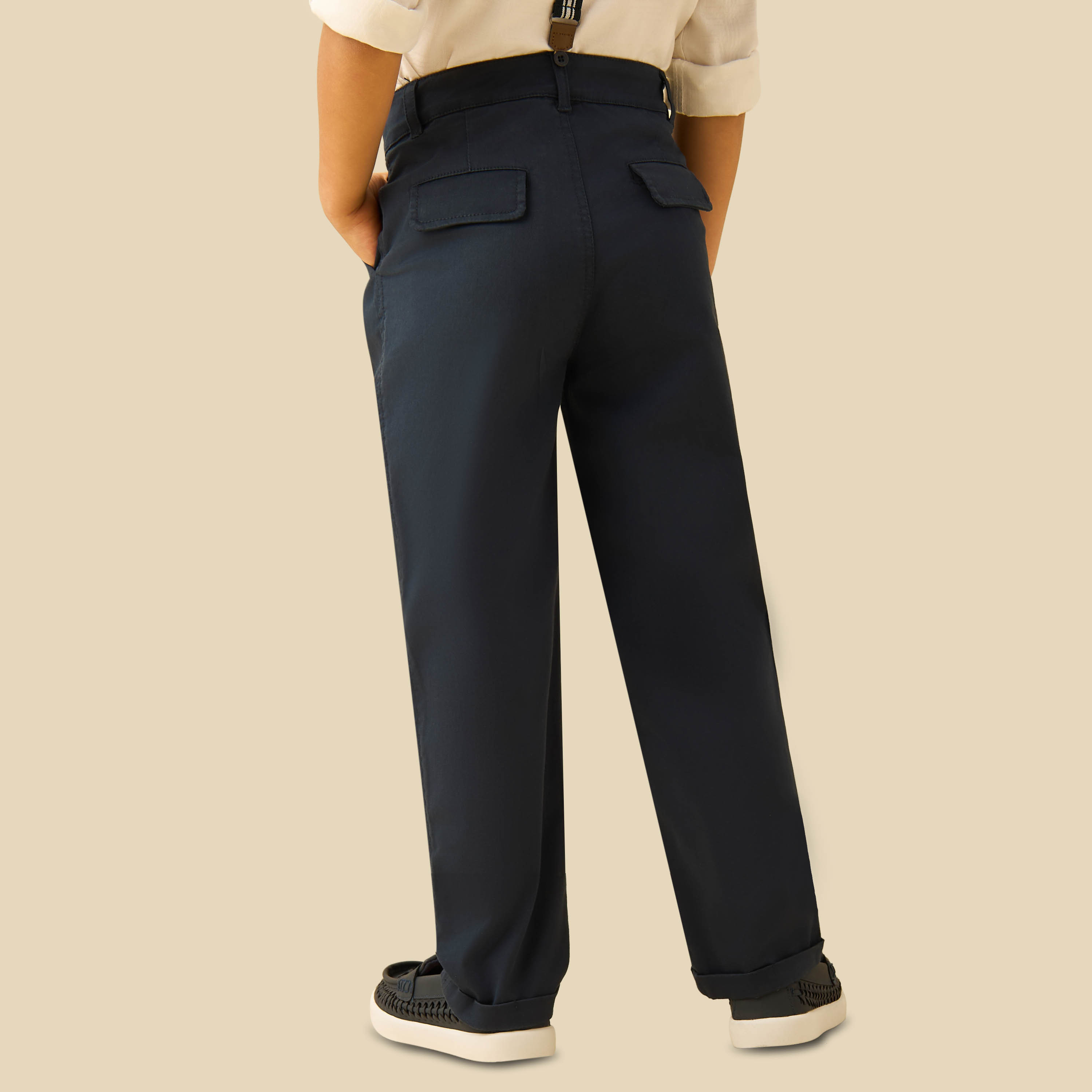 Juniors Trousers with Pockets, Buttoned Waist-boys-clothing-bottoms-trousers-image-3