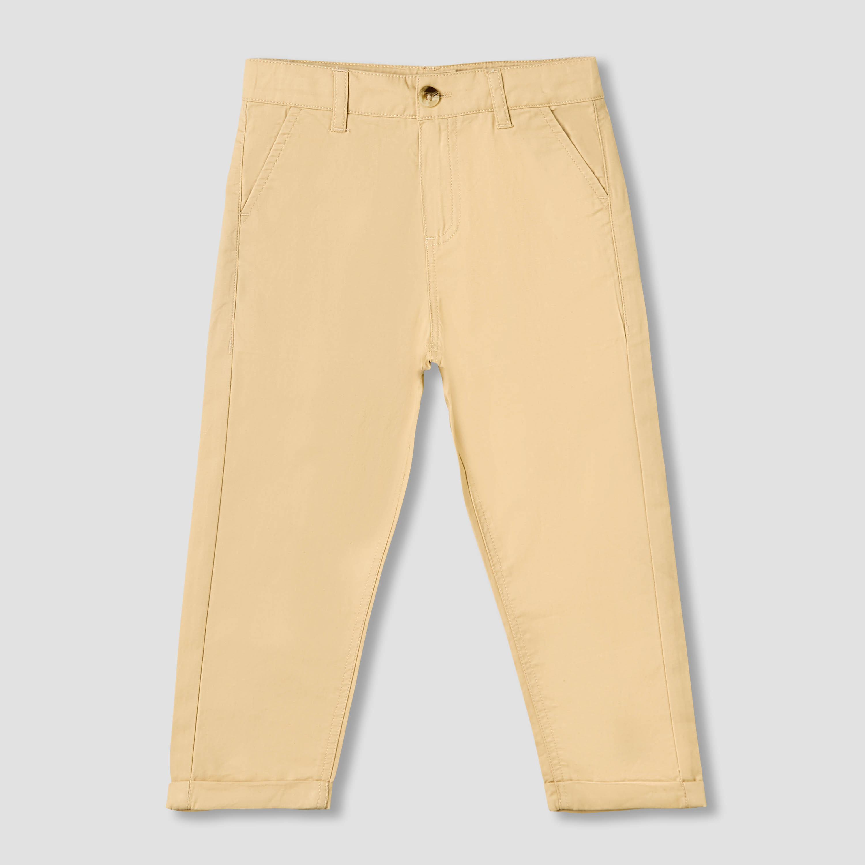 Juniors Button Waist Trousers with Pockets-boys-clothing-bottoms-trousers-image-2