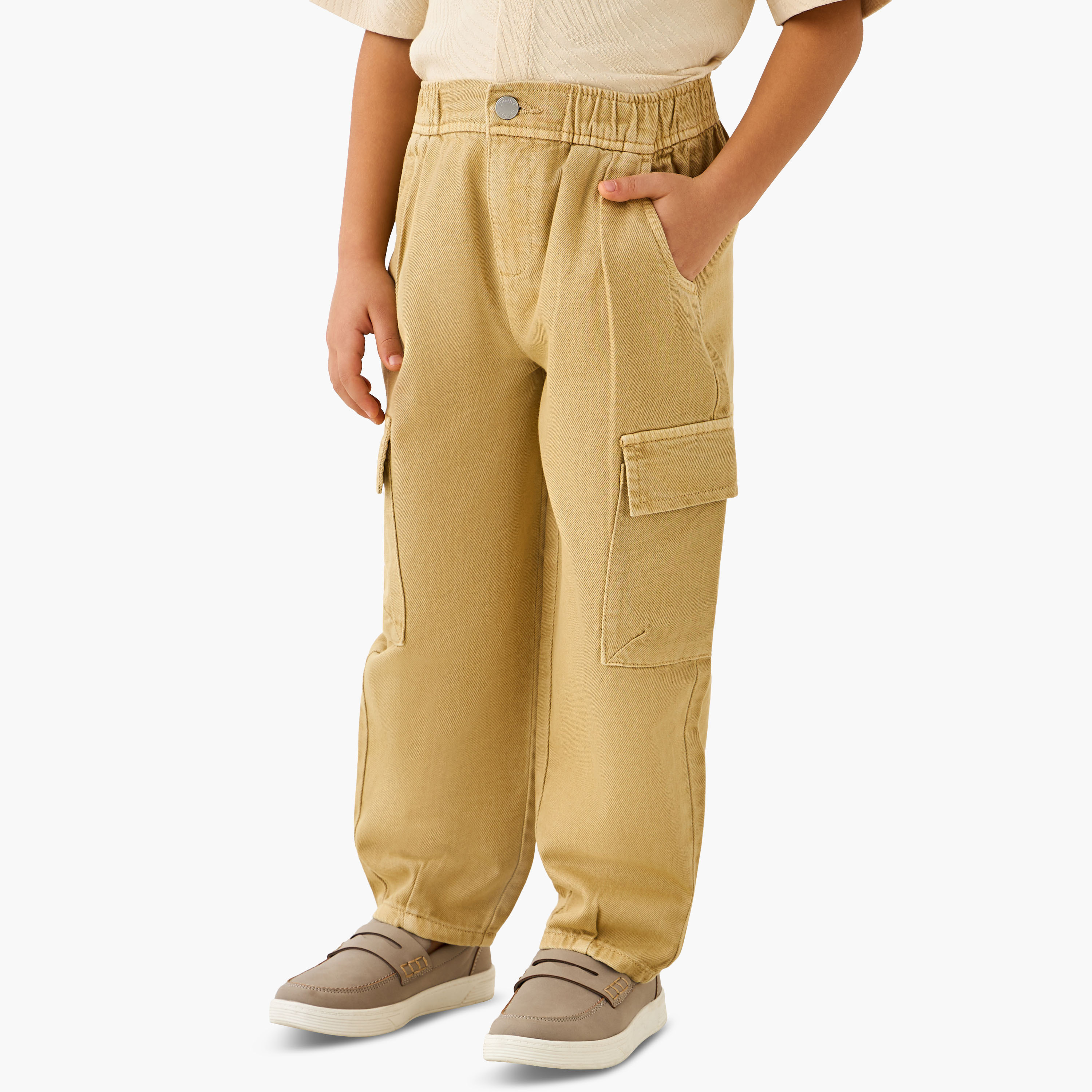 Juniors Trousers with Pockets, Buttoned Waist-boys-clothing-bottoms-trousers-image-3