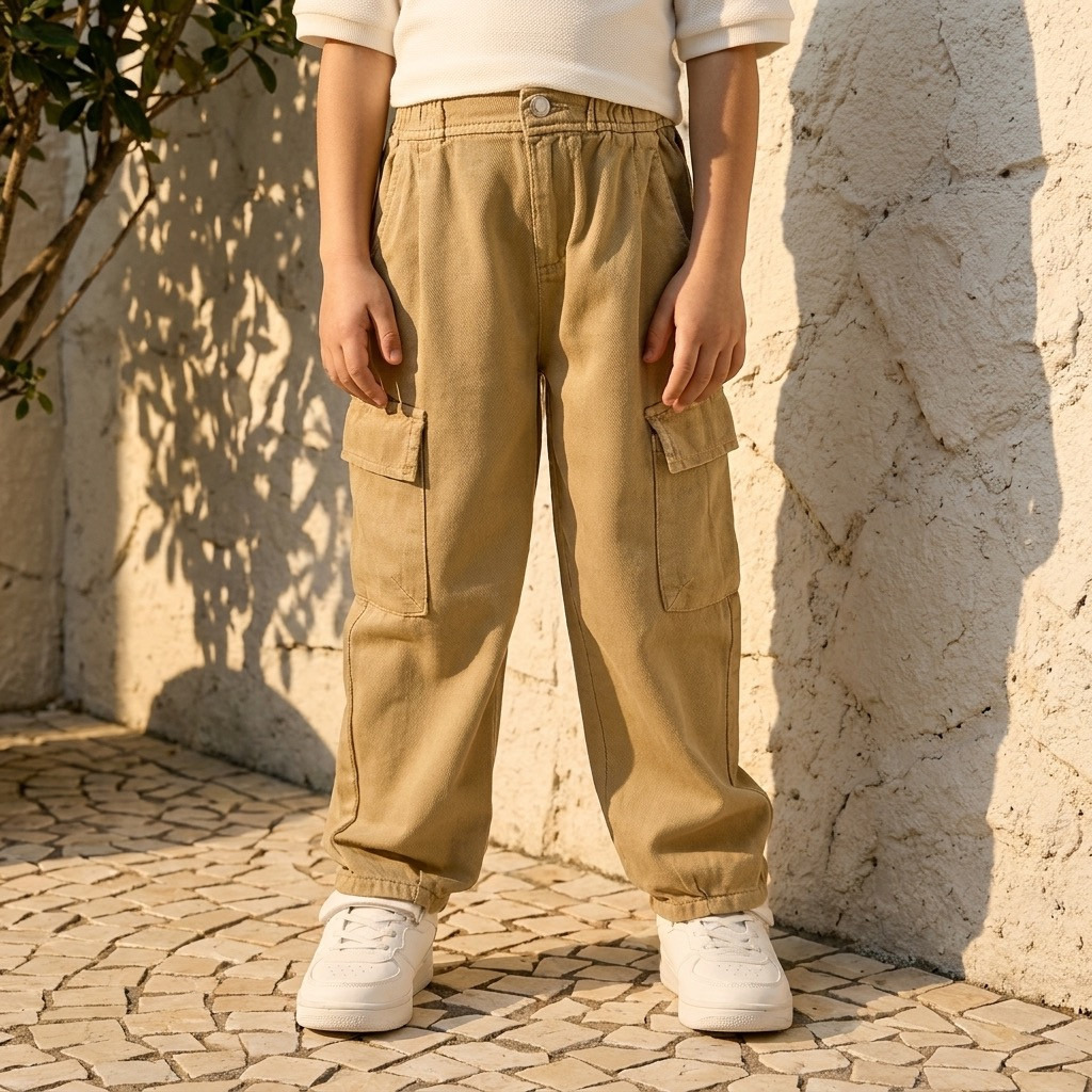 Juniors Trousers with Pockets, Buttoned Waist-boys-clothing-bottoms-trousers-image-1