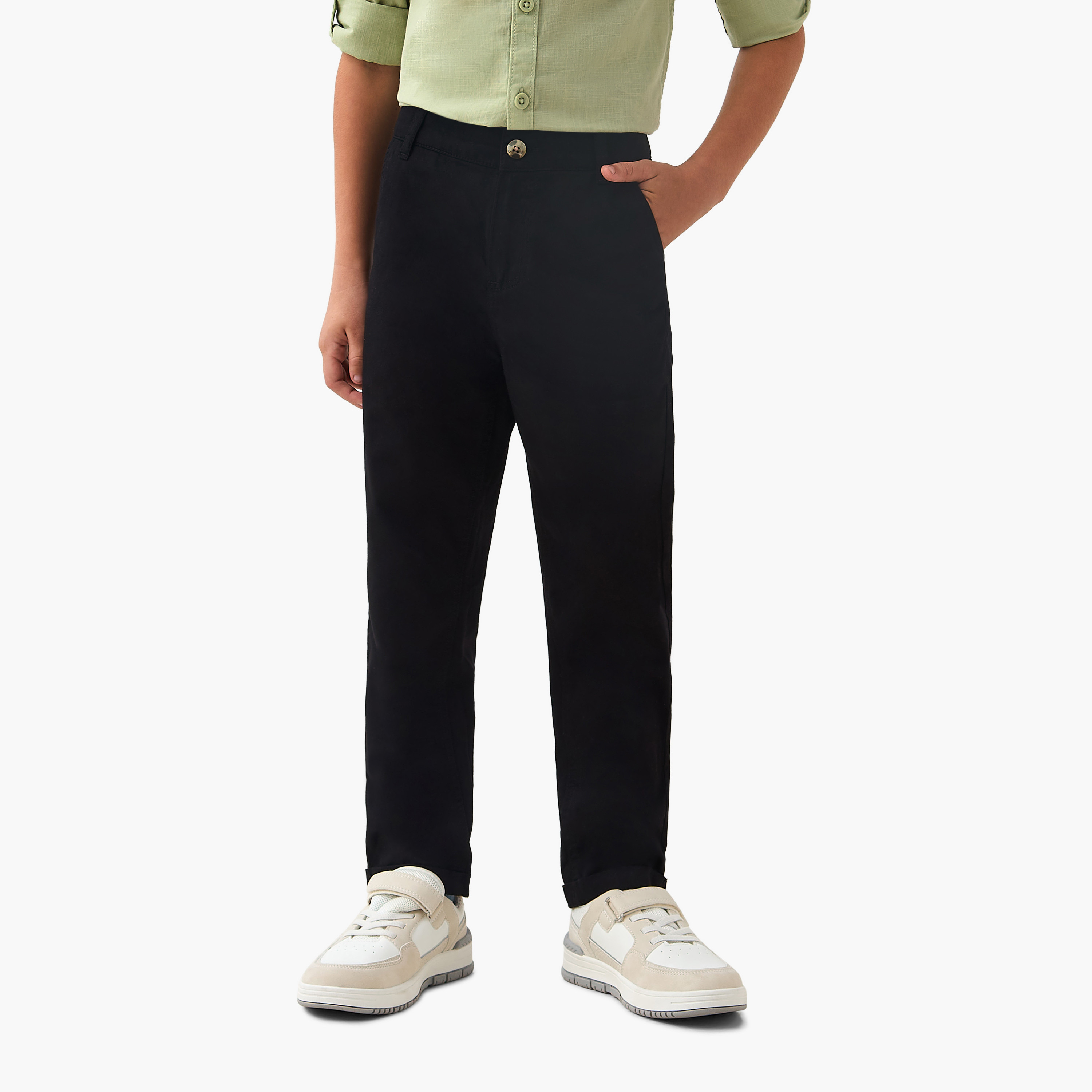 Juniors Regular Fit Trousers with Pockets-boys-clothing-bottoms-trousers-image-1