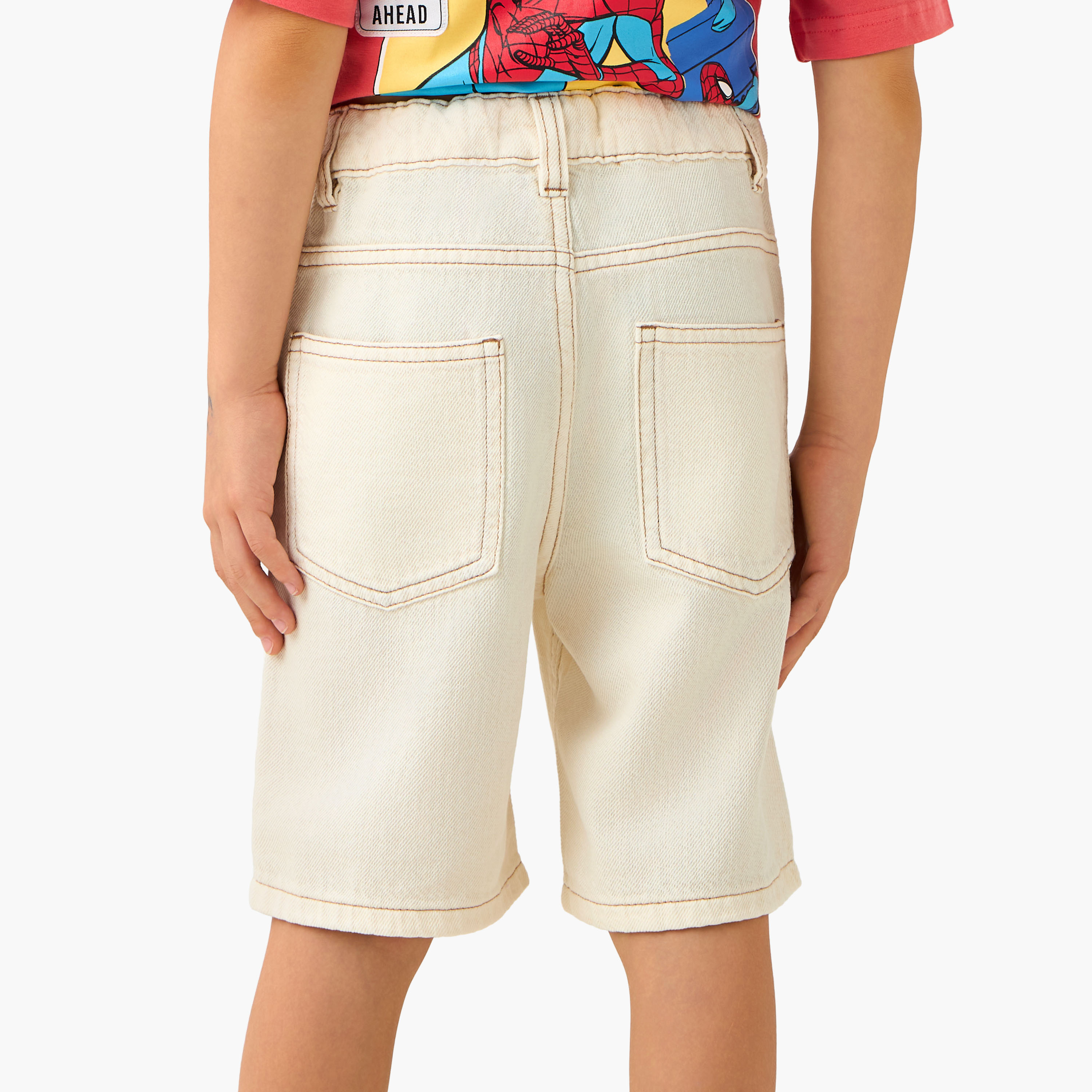 Eligo Knee Length Elastic Waist Denim Shorts with Pockets-baby-boys-clothing-bottoms-shorts-image-3