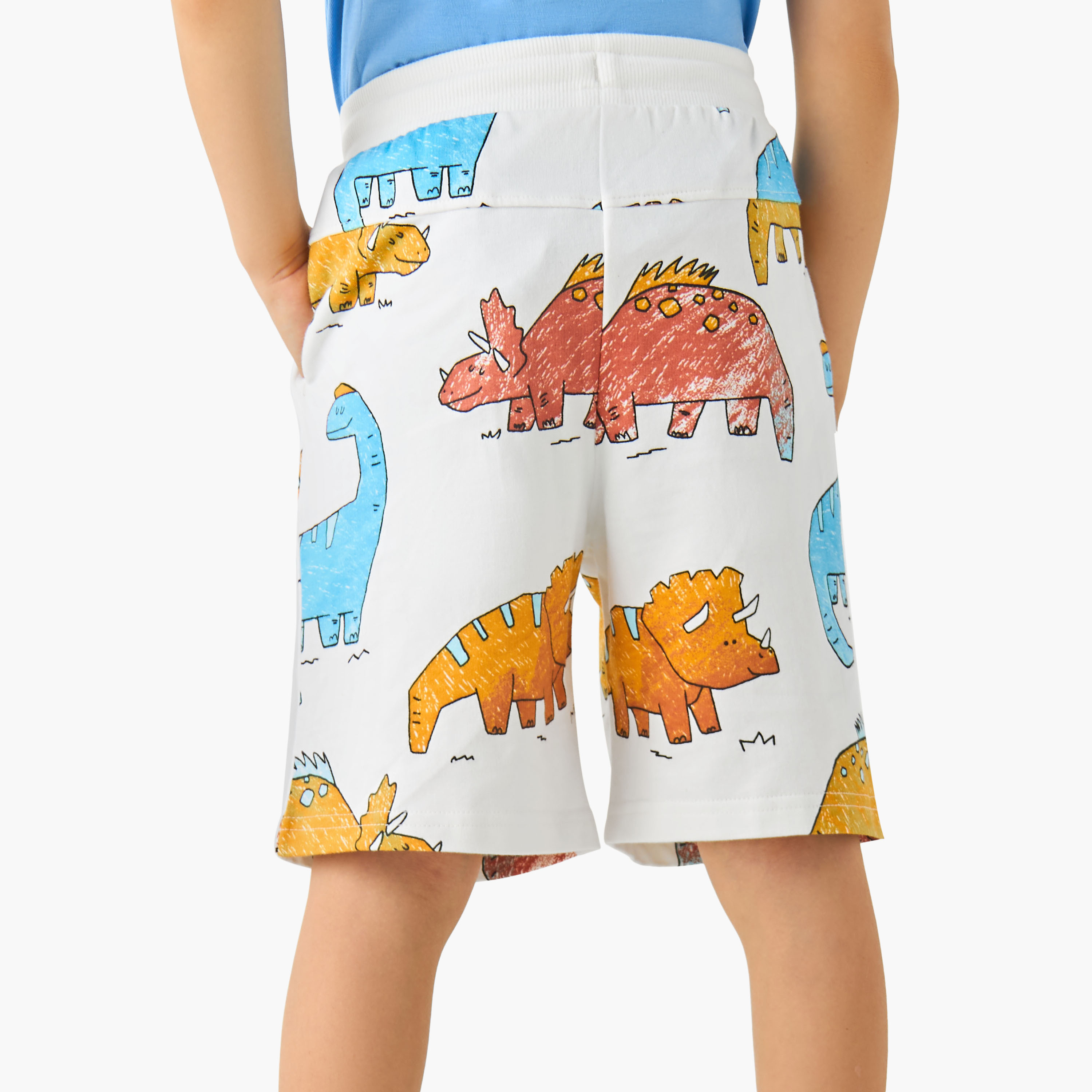 Juniors Drawstring Waist Shorts with Dinosaur Print-boys-clothing-bottoms-shorts-image-3