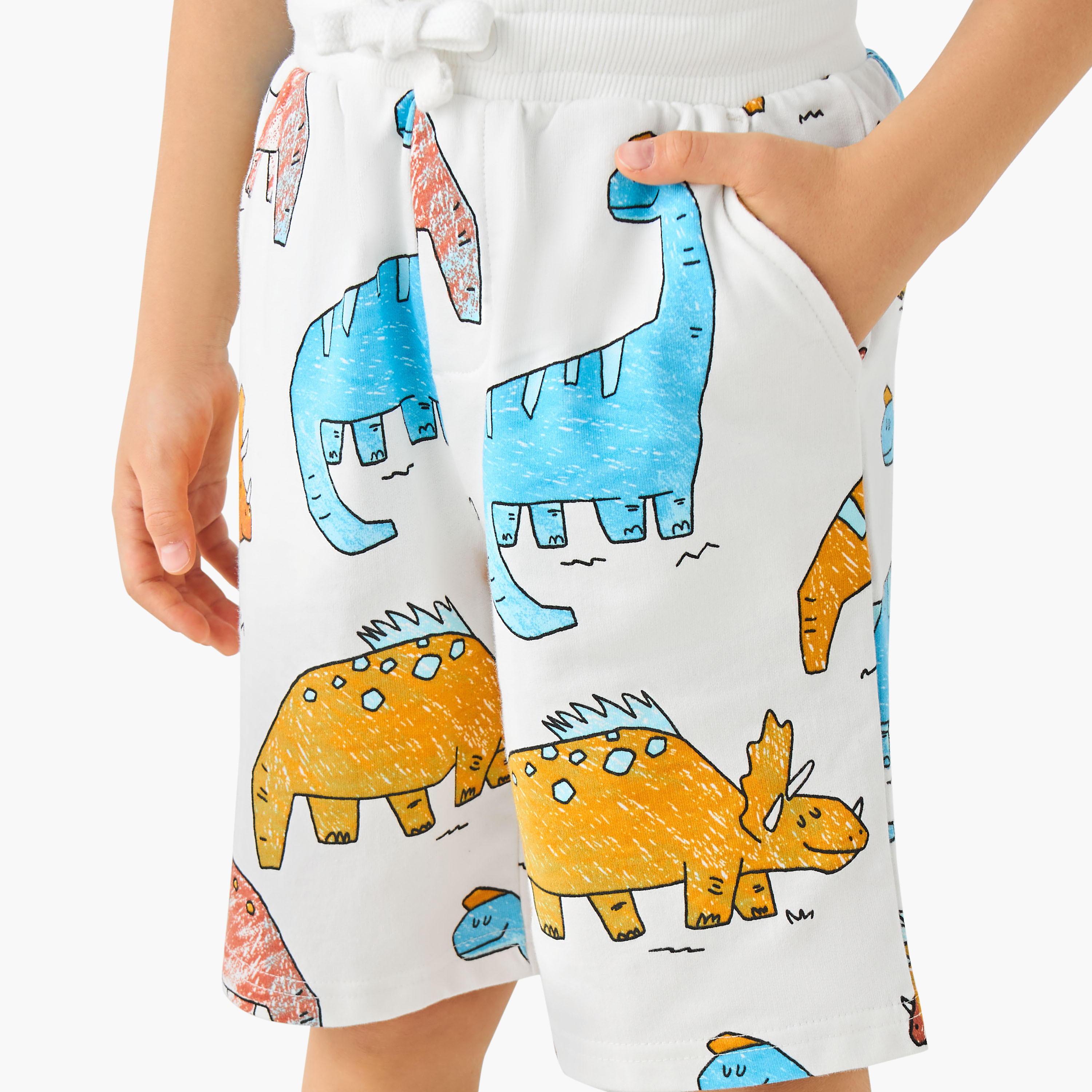 Juniors Drawstring Waist Shorts with Dinosaur Print-boys-clothing-bottoms-shorts-image-4