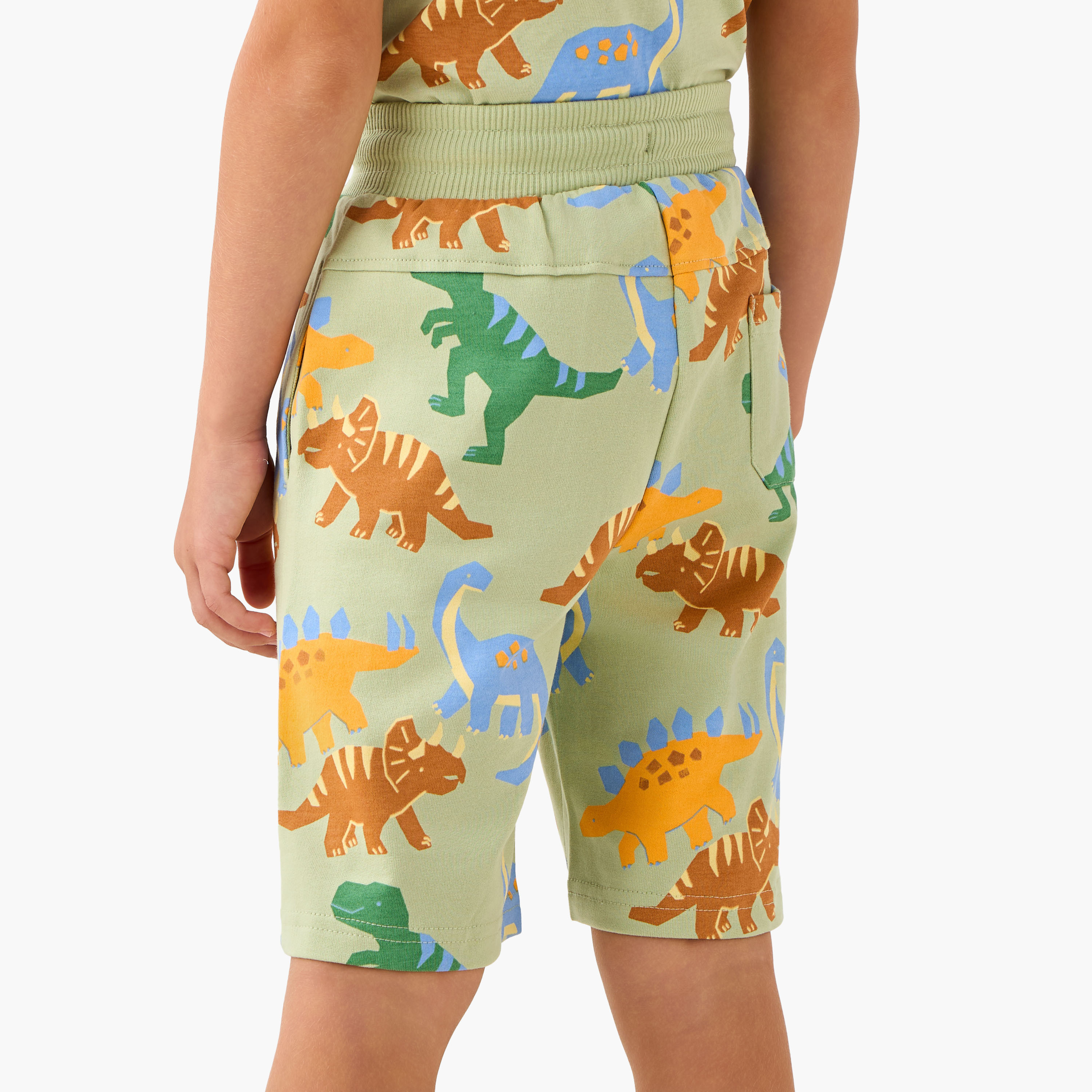 Juniors Drawstring Waist Shorts with Dinosaur Print-boys-clothing-bottoms-shorts-image-3
