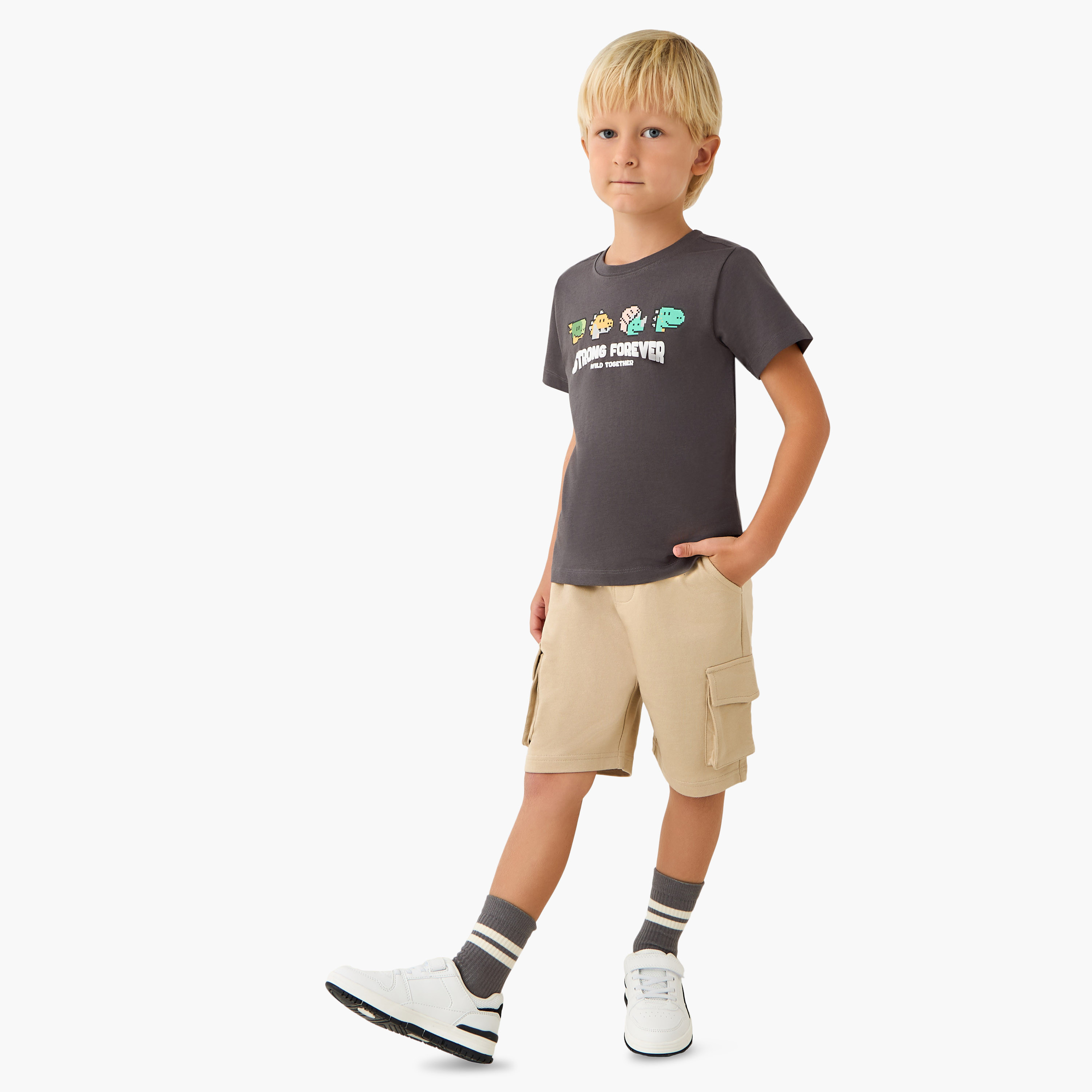 Juniors Elasticated Drawstring Waist Shorts with Pockets-boys-clothing-bottoms-shorts-image-2