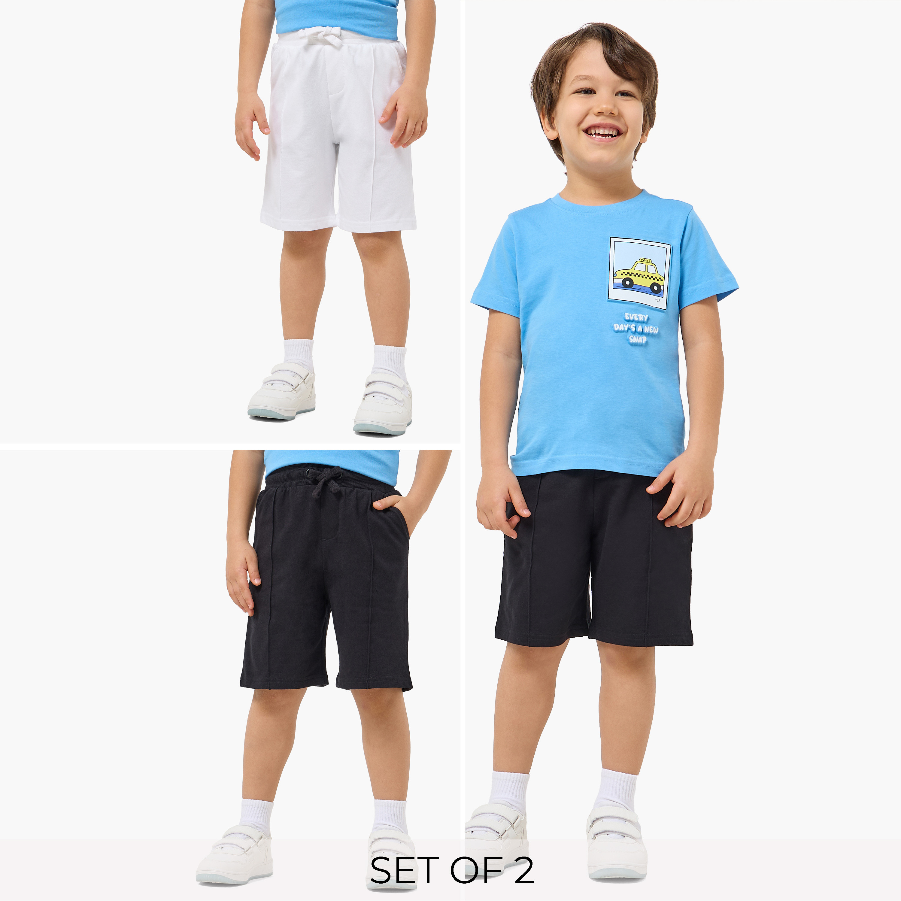 Pack of 2 Juniors Drawstring Waist Shorts with Pockets-boys-clothing-bottoms-shorts-image-1