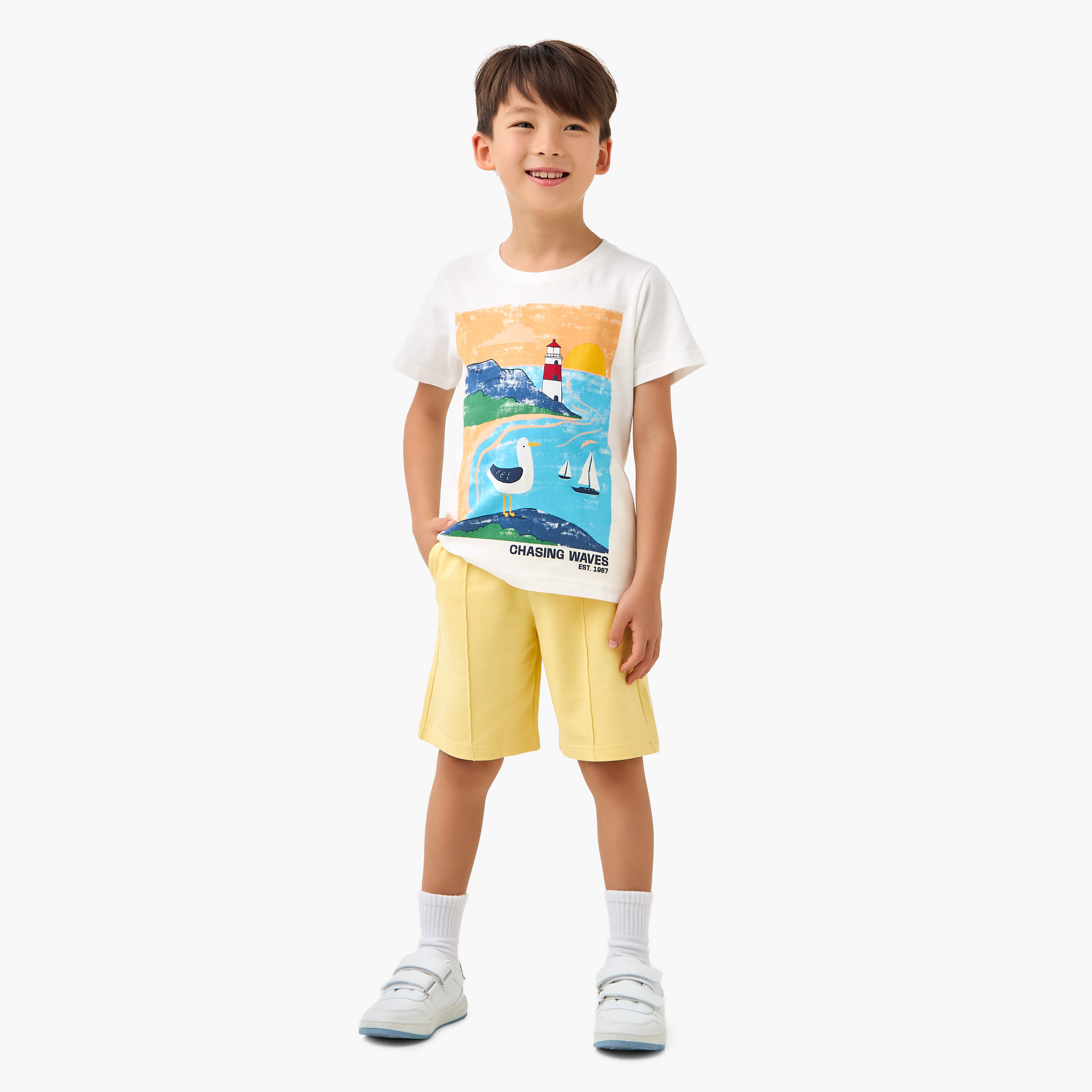 Juniors Drawstring Waist Shorts with Pockets-boys-clothing-bottoms-shorts-image-2