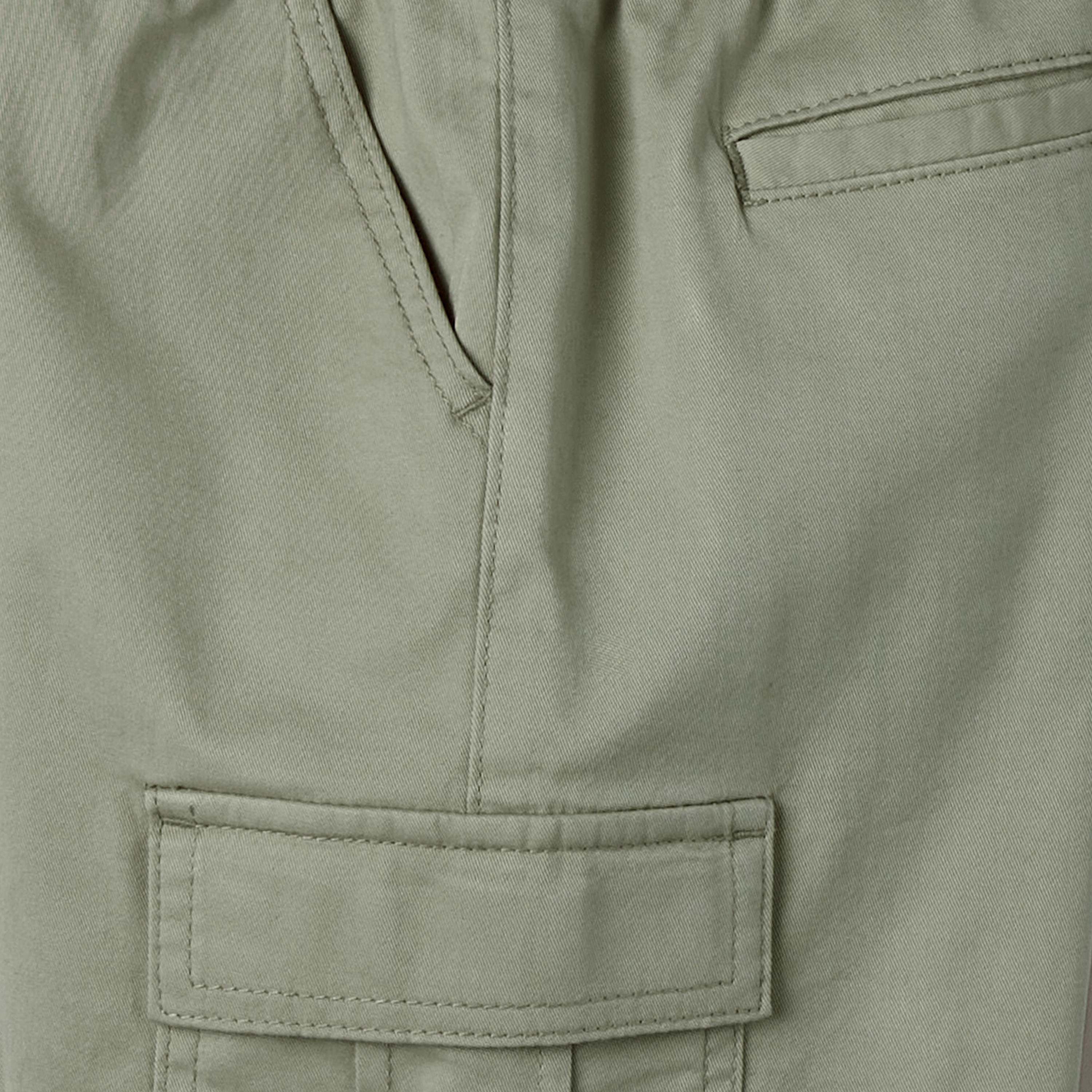 Juniors Knee Length Elasticated Drawstring Waist Cargo Shorts with Pockets-boys-clothing-bottoms-shorts-image-4