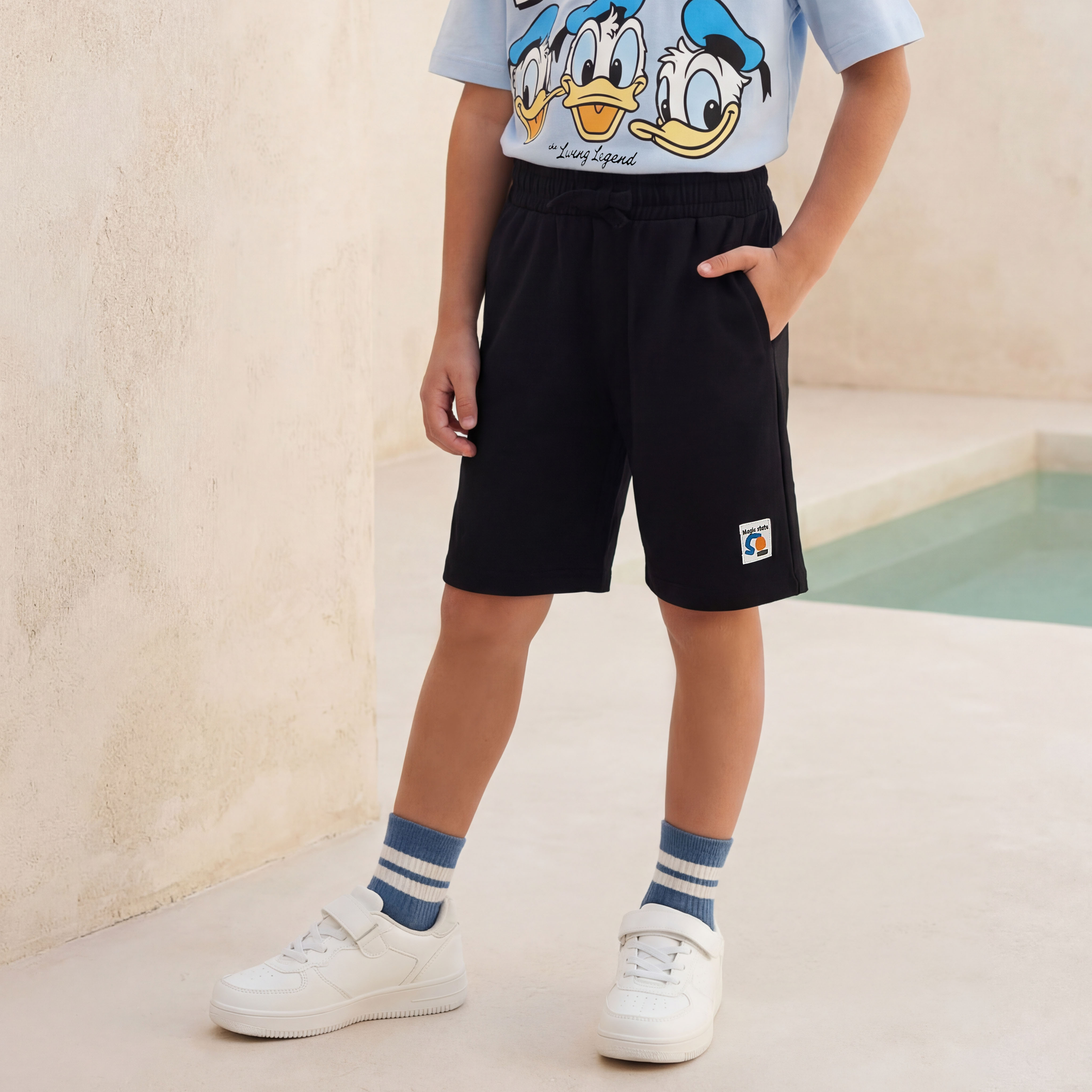 Juniors Drawstring Waist Shorts with Pockets-boys-clothing-bottoms-shorts-image-1