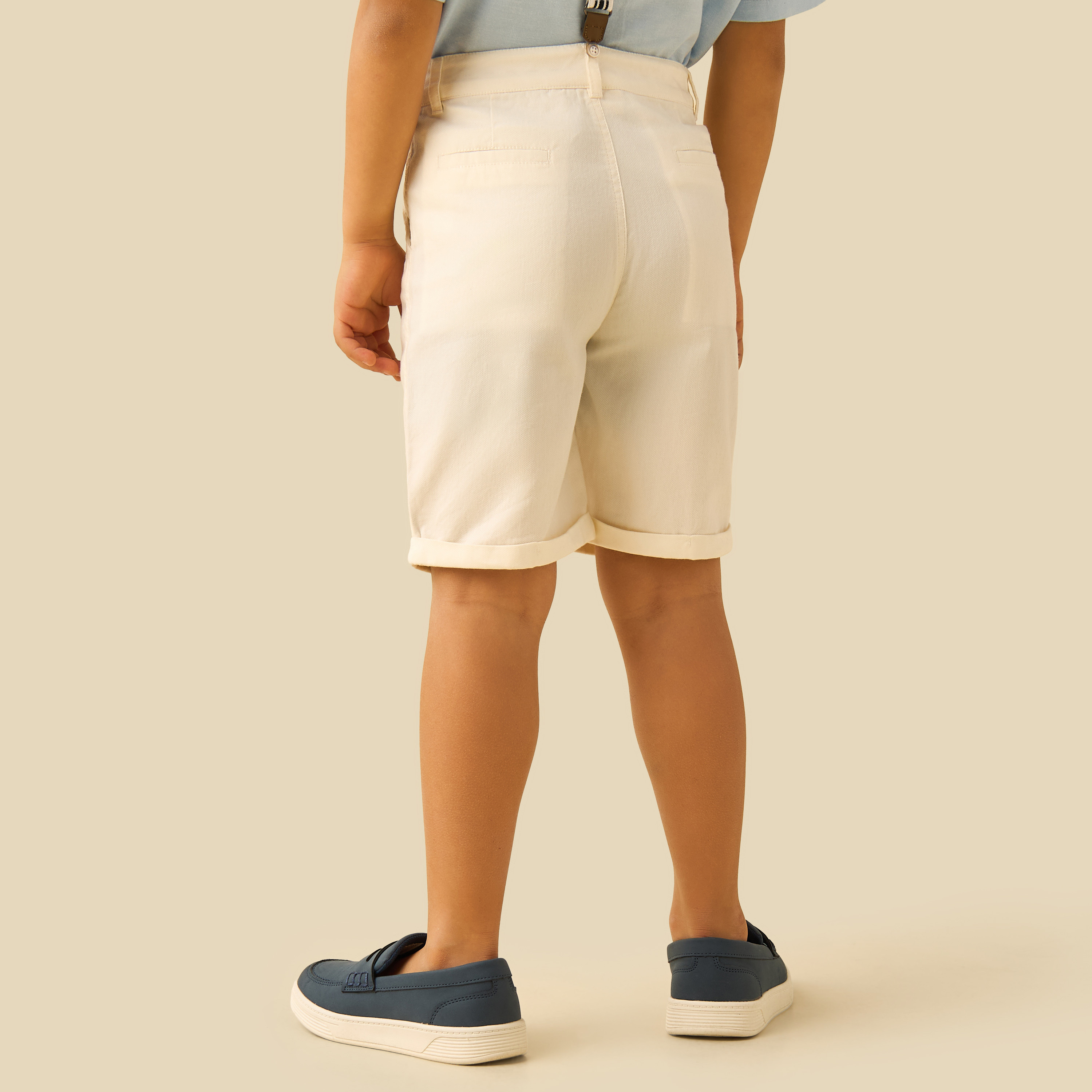 Juniors Knee Length Buttoned Waist Shorts with Pockets-boys-clothing-bottoms-shorts-image-3