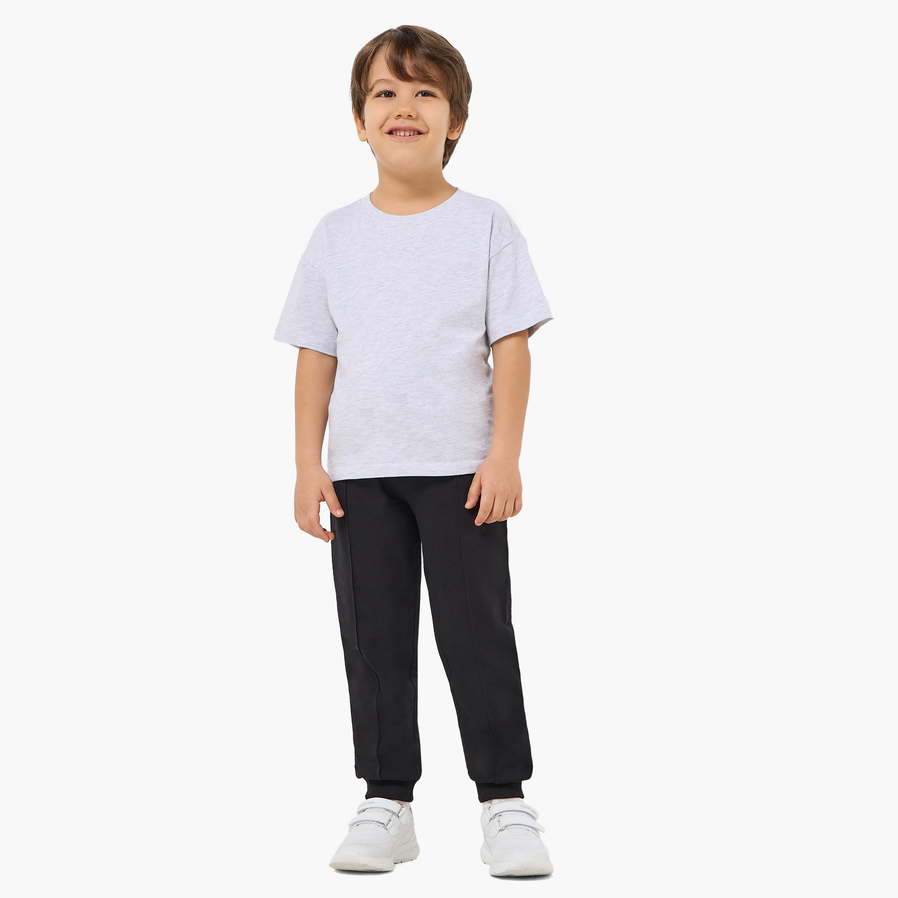 Pack of 2 Juniors Elasticated Drawstring Joggers with Panelled Design-boys-clothing-bottoms-joggersandtrackpants-image-4