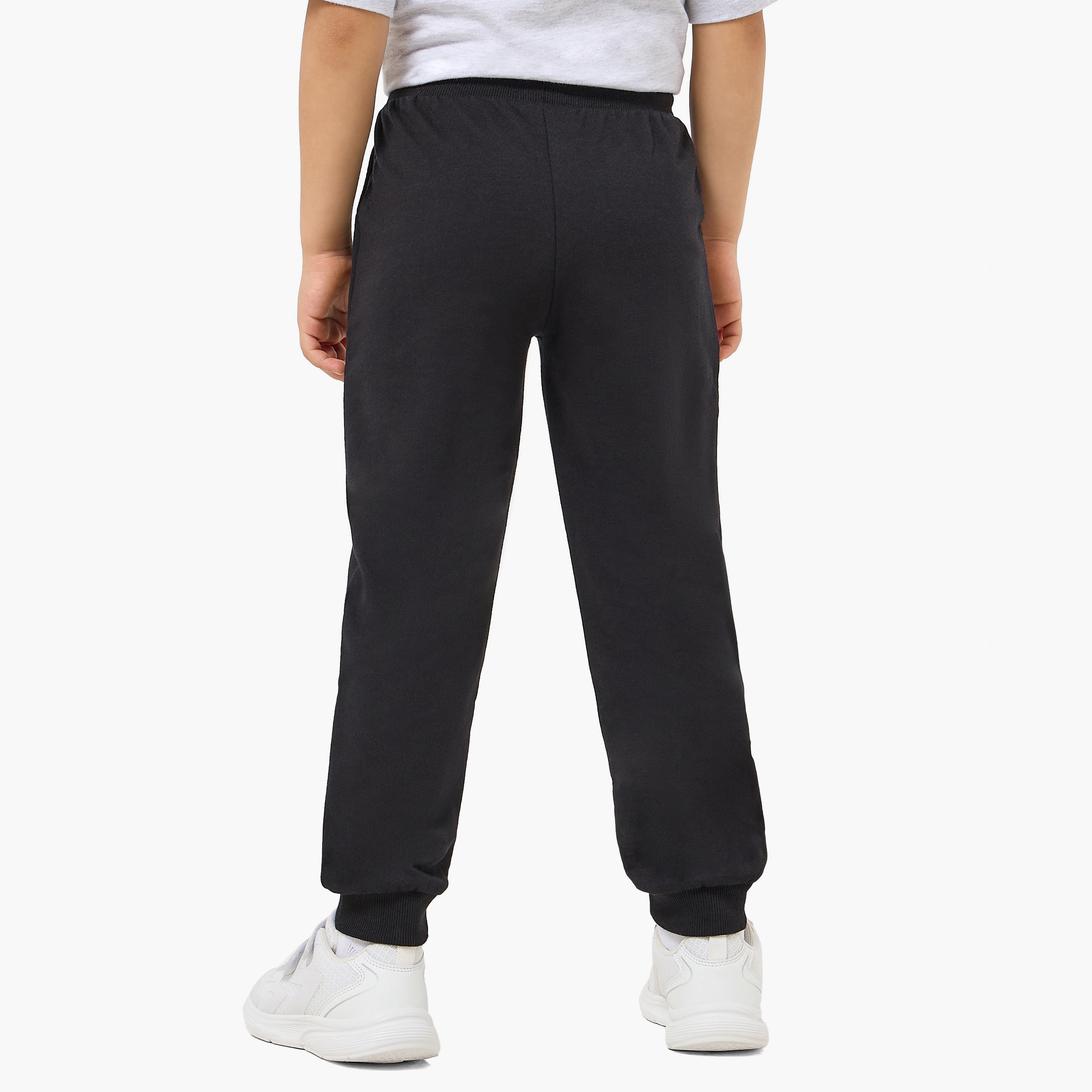 Pack of 2 Juniors Elasticated Drawstring Joggers with Panelled Design-boys-clothing-bottoms-joggersandtrackpants-image-5