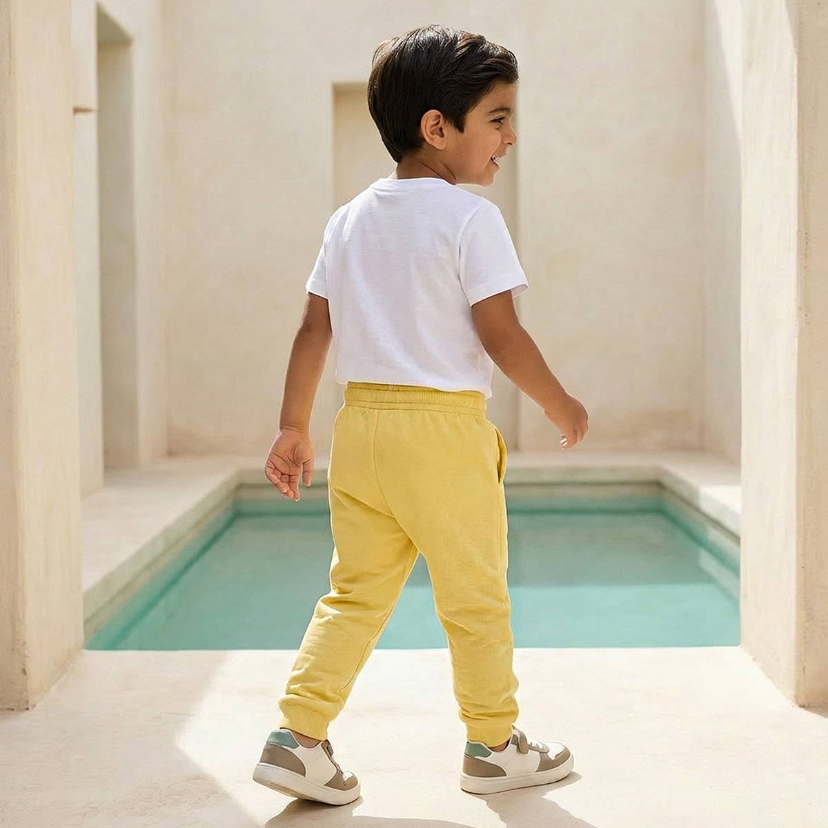 Juniors Elasticated Drawstring Waist Joggers with Typographic Print-boys-clothing-bottoms-joggersandtrackpants-image-3