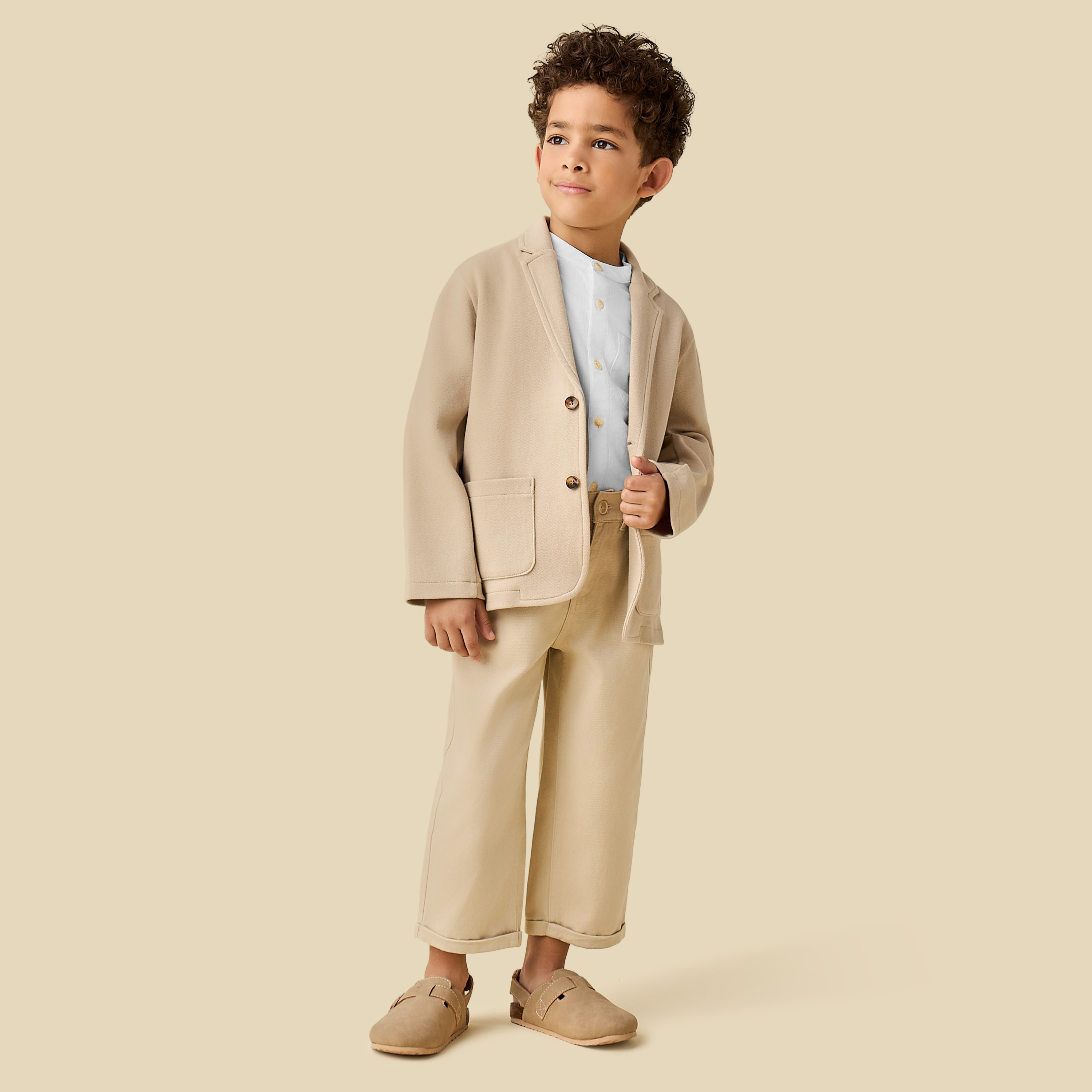 Juniors Notch Lapel Blazer with Long Sleeves-boys-clothing-jacketsandcoats-image-2