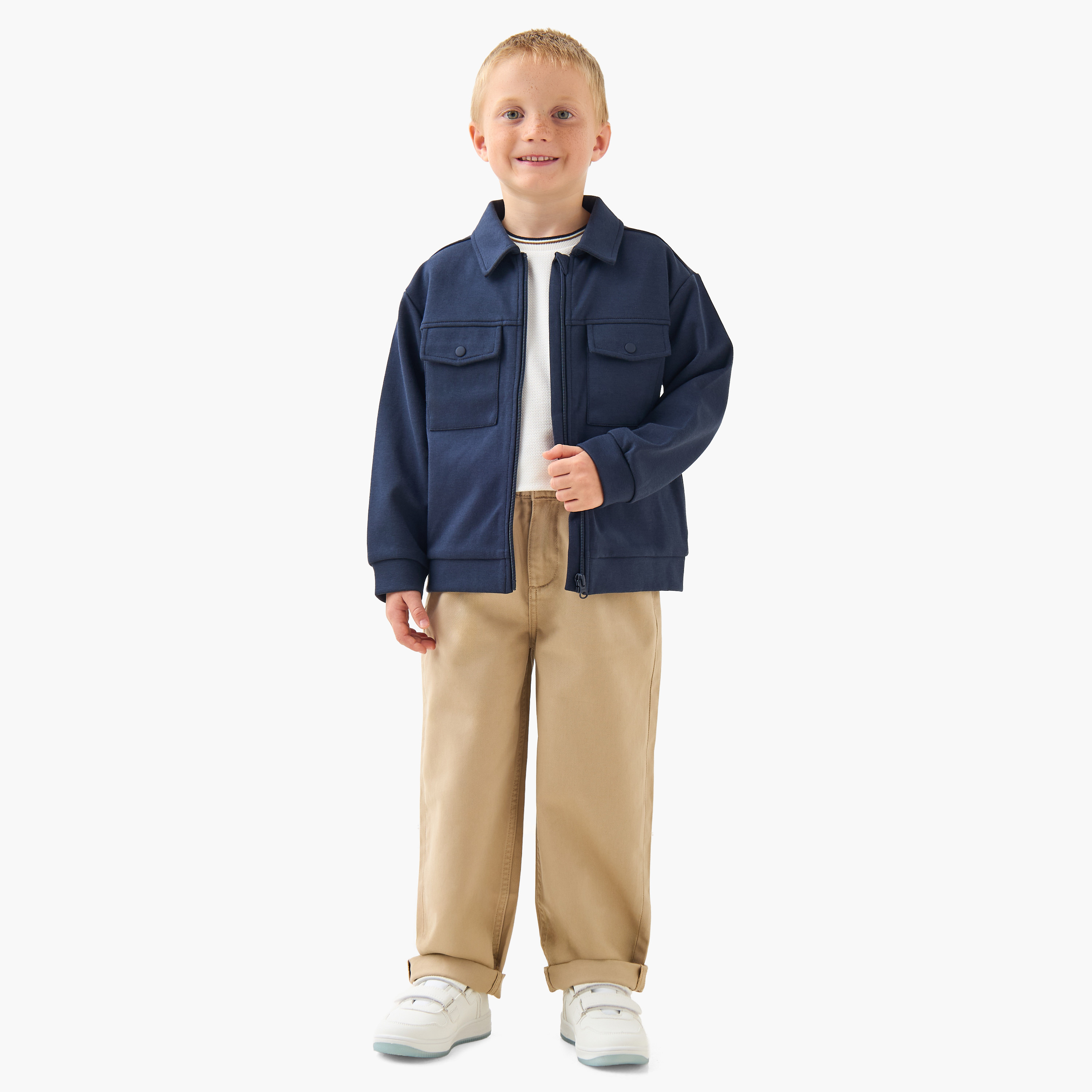 Juniors Solid Jacket with Zip Closure-baby-boys-clothing-jacketsandblazers-image-2