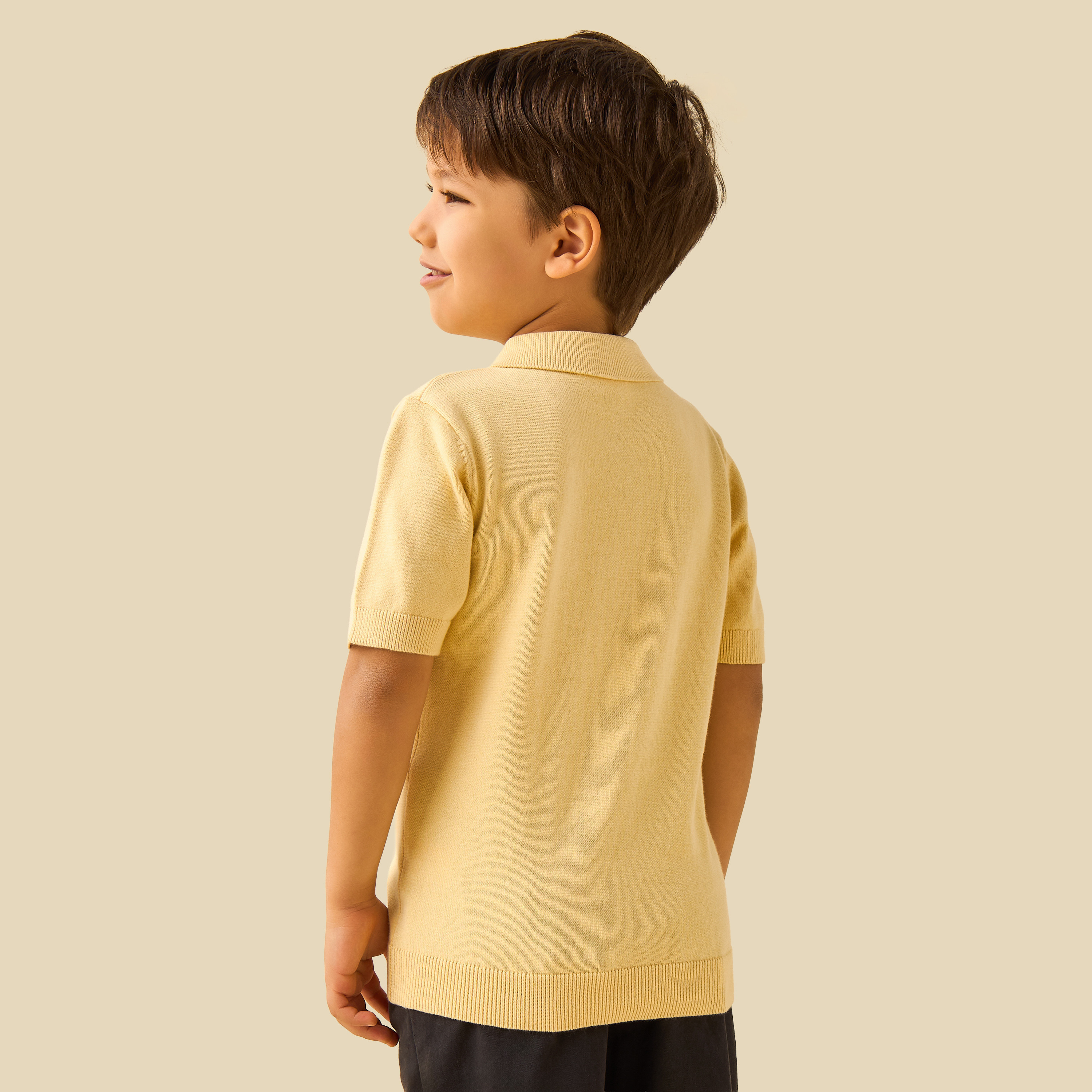 كارديجان بولو بارز الملمس بسحّاب نصفي وأكمام قصيرة من جونيورز-baby-boys-clothing-jumpersandcardigans-image-3