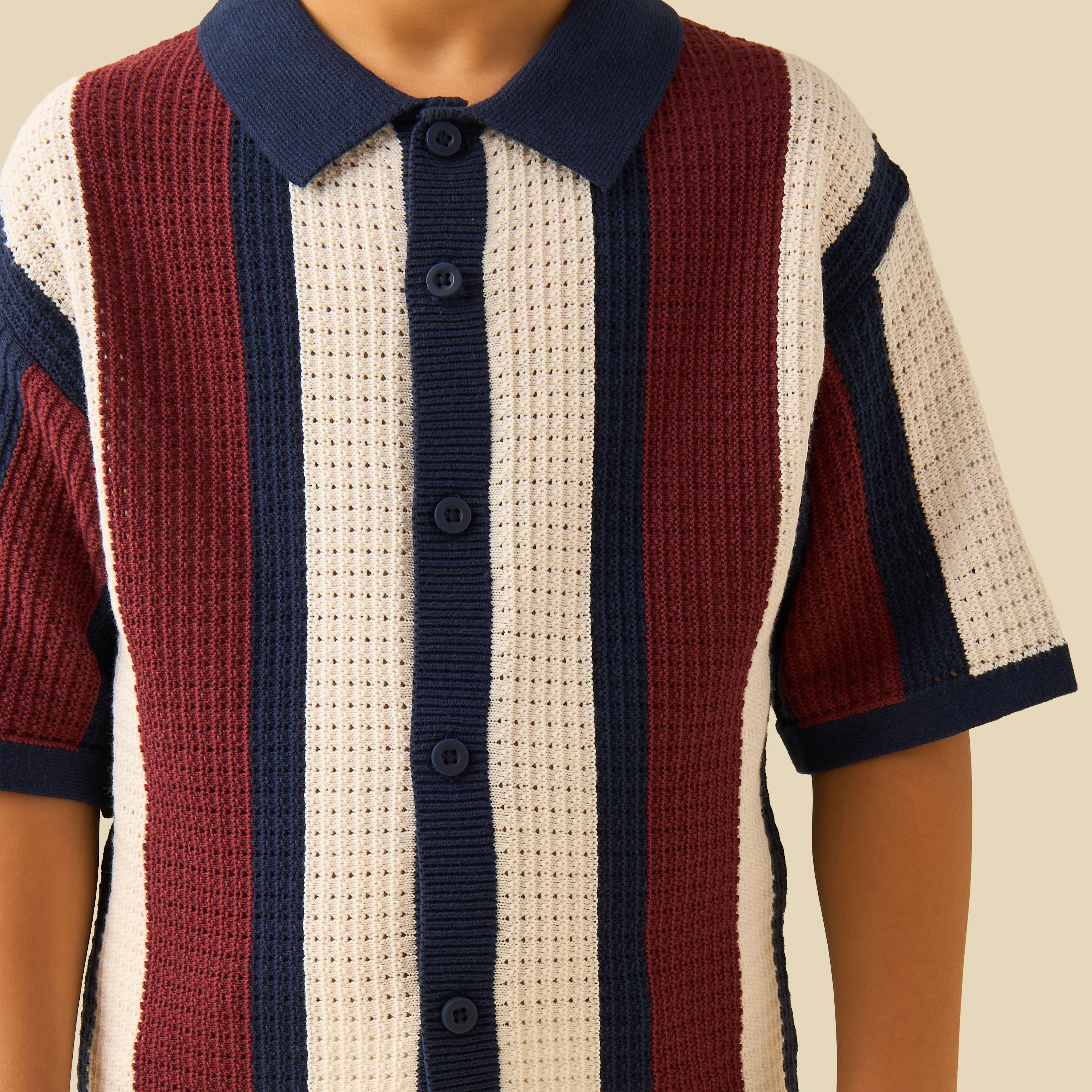 Juniors Striped Shirt with Short Sleeves-boys-clothing-shirts-image-5