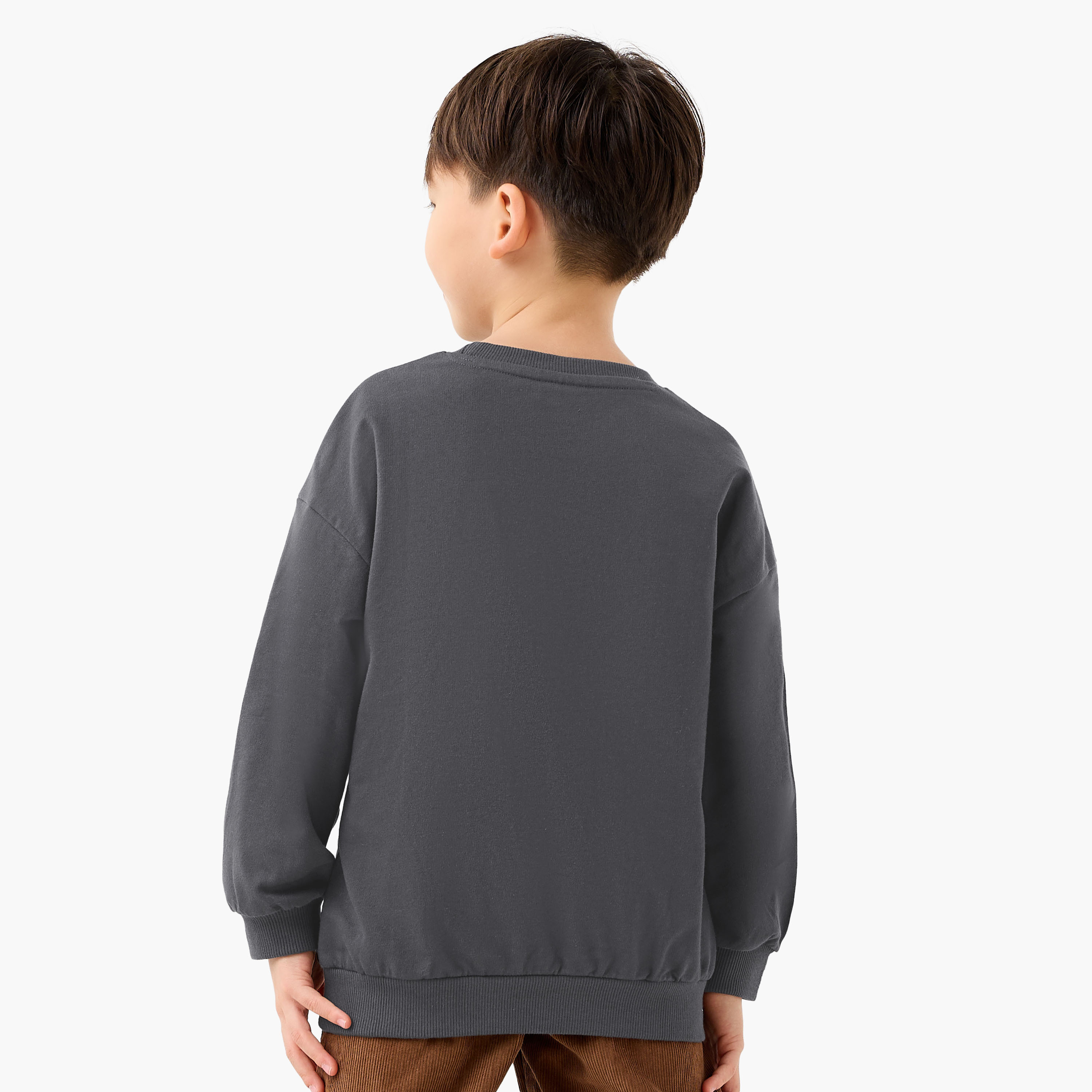 Juniors Printed Sweatshirt with Long Sleeves-boys-clothing-sweatshirts-image-3