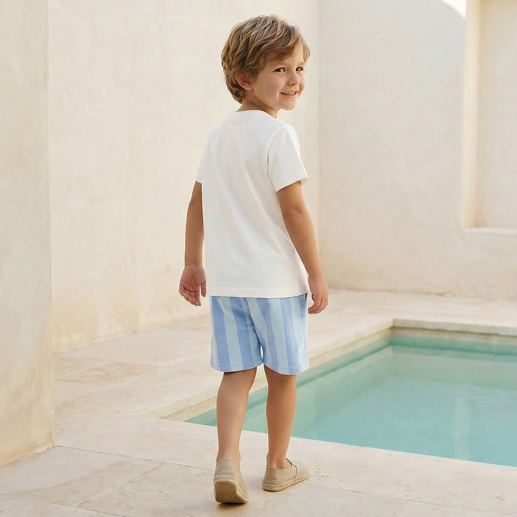 Set of 3 Juniors Crew Neck Short Sleeve T-shirt and Shorts Set with Nautical Print-boys-clothing-setsandcoords-image-4