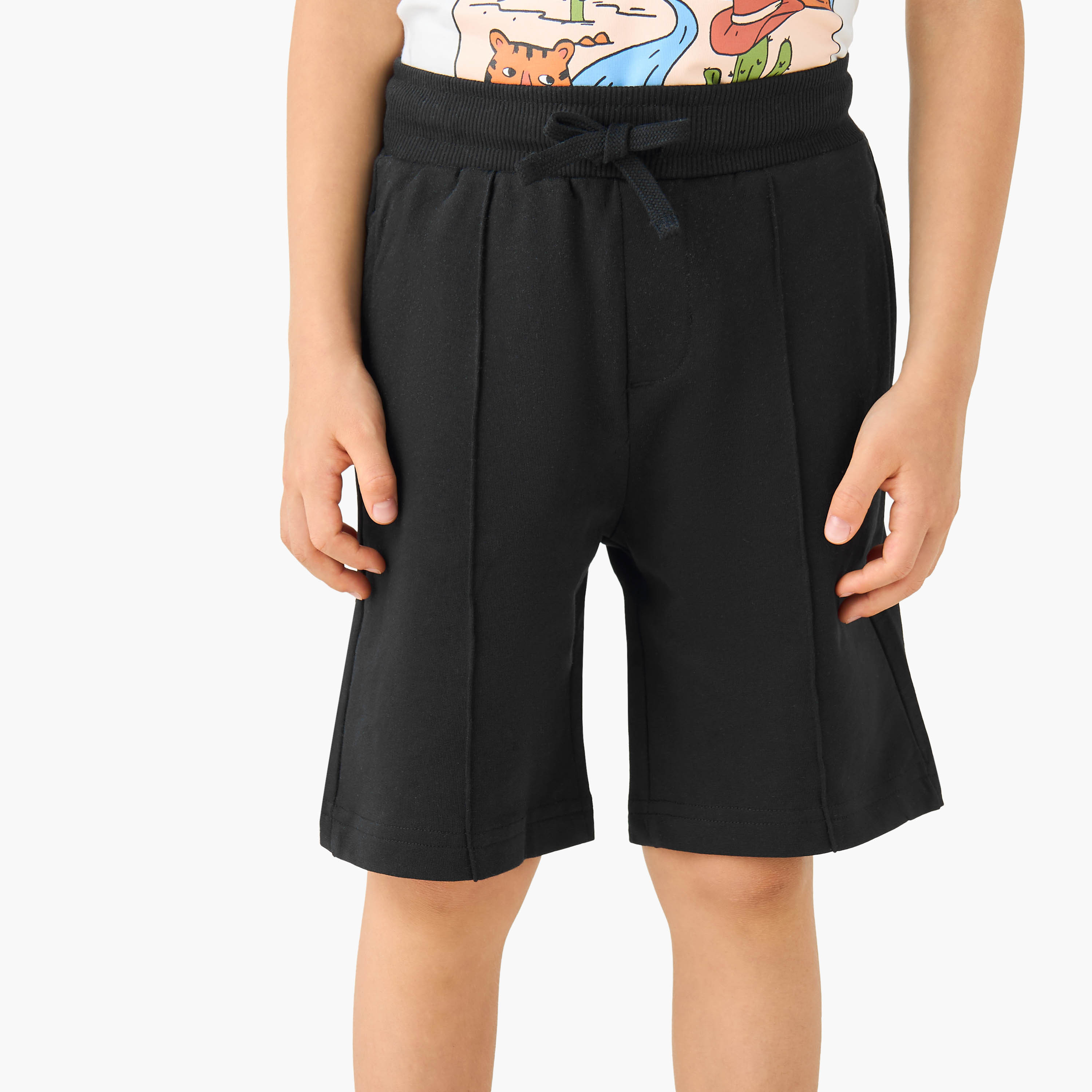 Juniors Crew Neck Short Sleeves T-shirt and Shorts Set with Graphic Print-baby-boys-clothing-setsandcoords-image-3