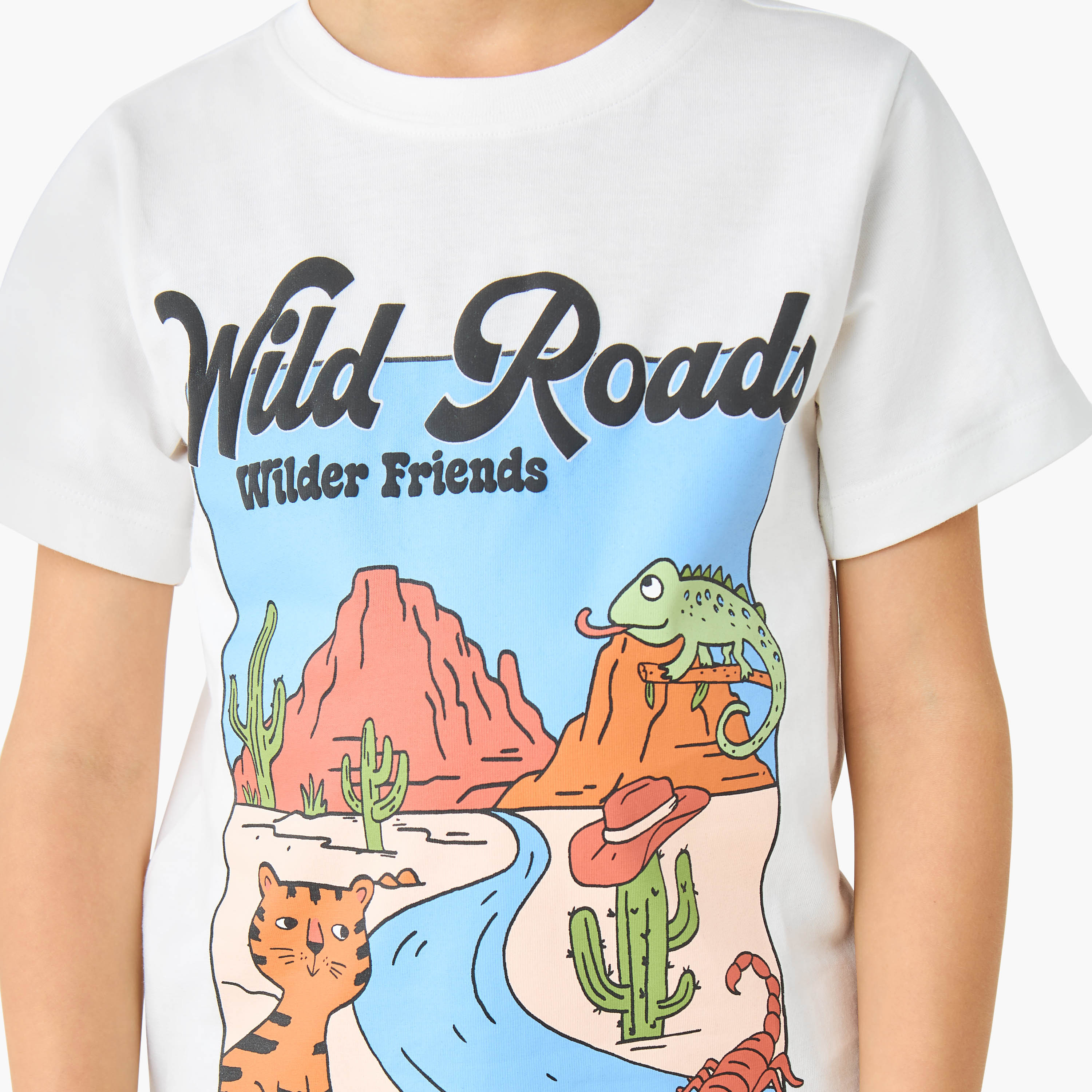 Juniors Crew Neck Short Sleeves T-shirt and Shorts Set with Graphic Print-baby-boys-clothing-setsandcoords-image-6