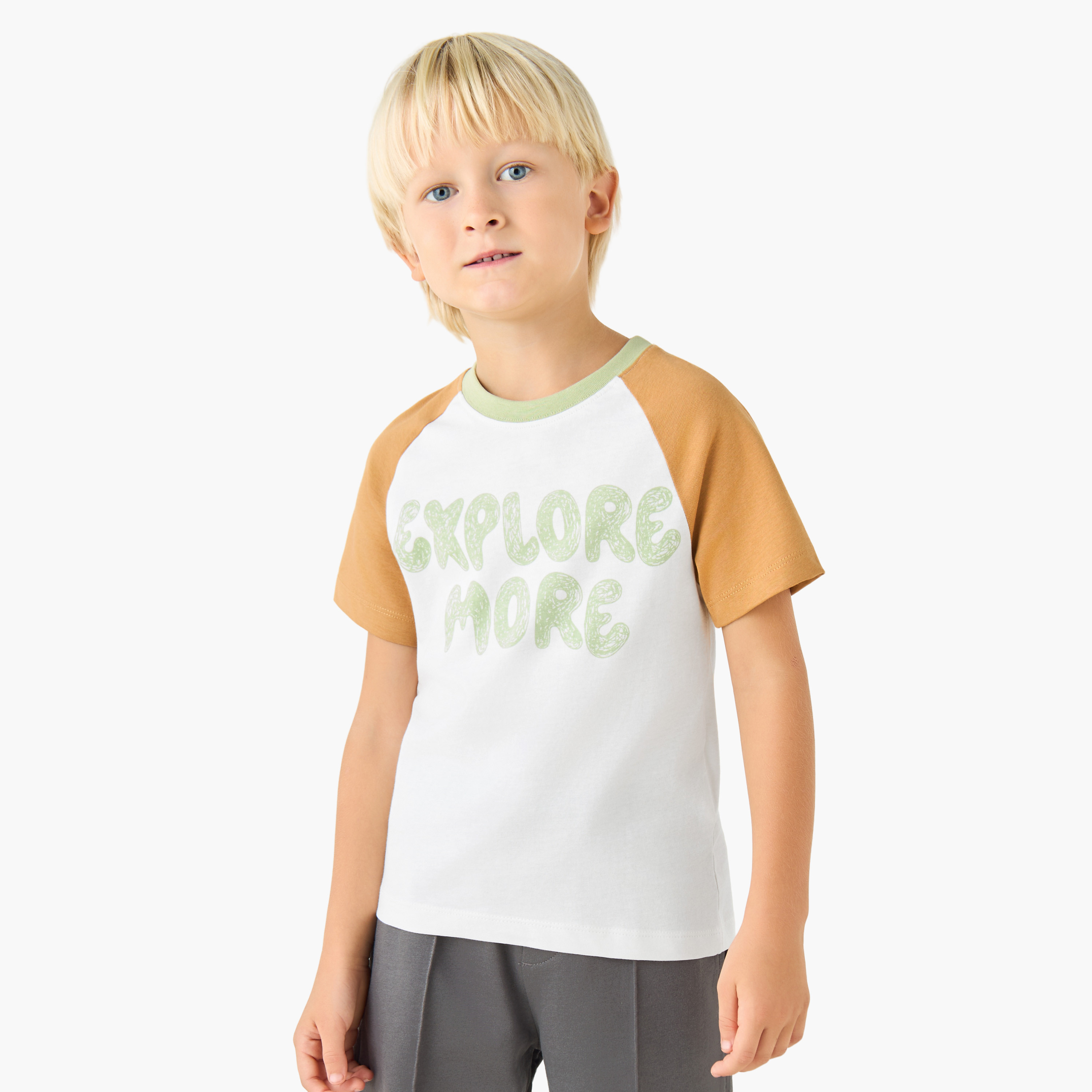 Juniors Crew Neck Short Sleeve T-shirt and Shorts Set with Drawstring Closure-baby-boys-clothing-setsandcoords-image-3
