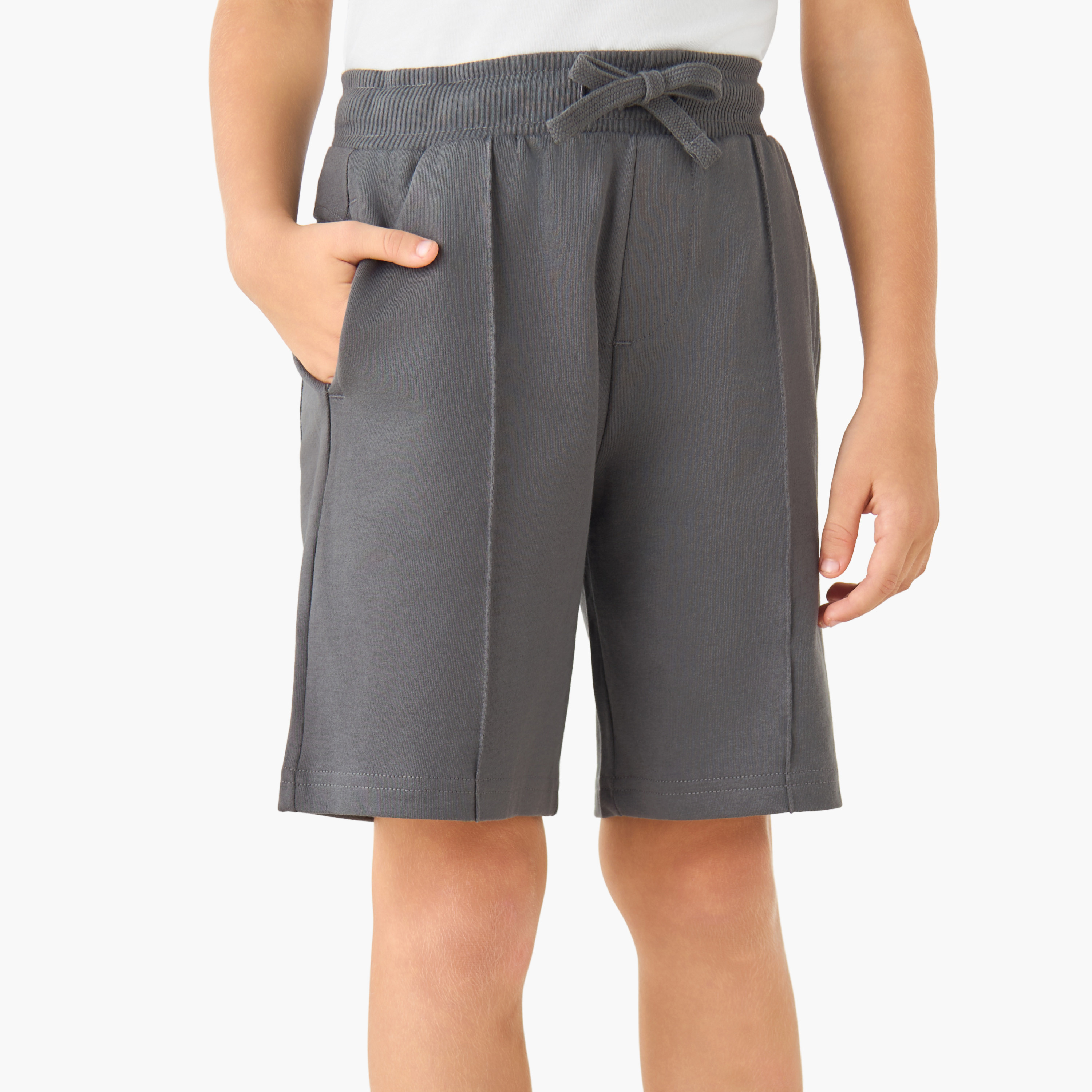 Juniors Crew Neck Short Sleeve T-shirt and Shorts Set with Drawstring Closure-baby-boys-clothing-setsandcoords-image-4