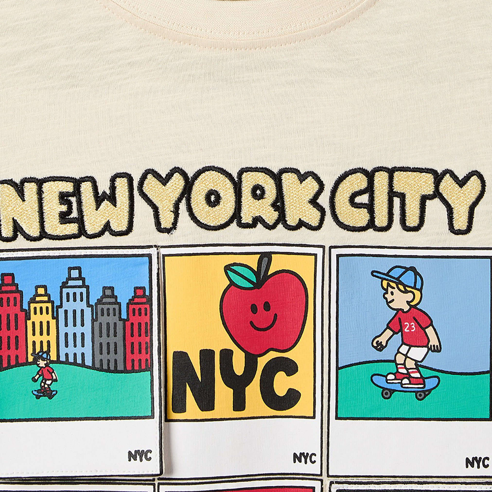 Juniors Crew Neck Short Sleeve T-shirt and Shorts Set with New York City Print-boys-clothing-setsandcoords-image-5