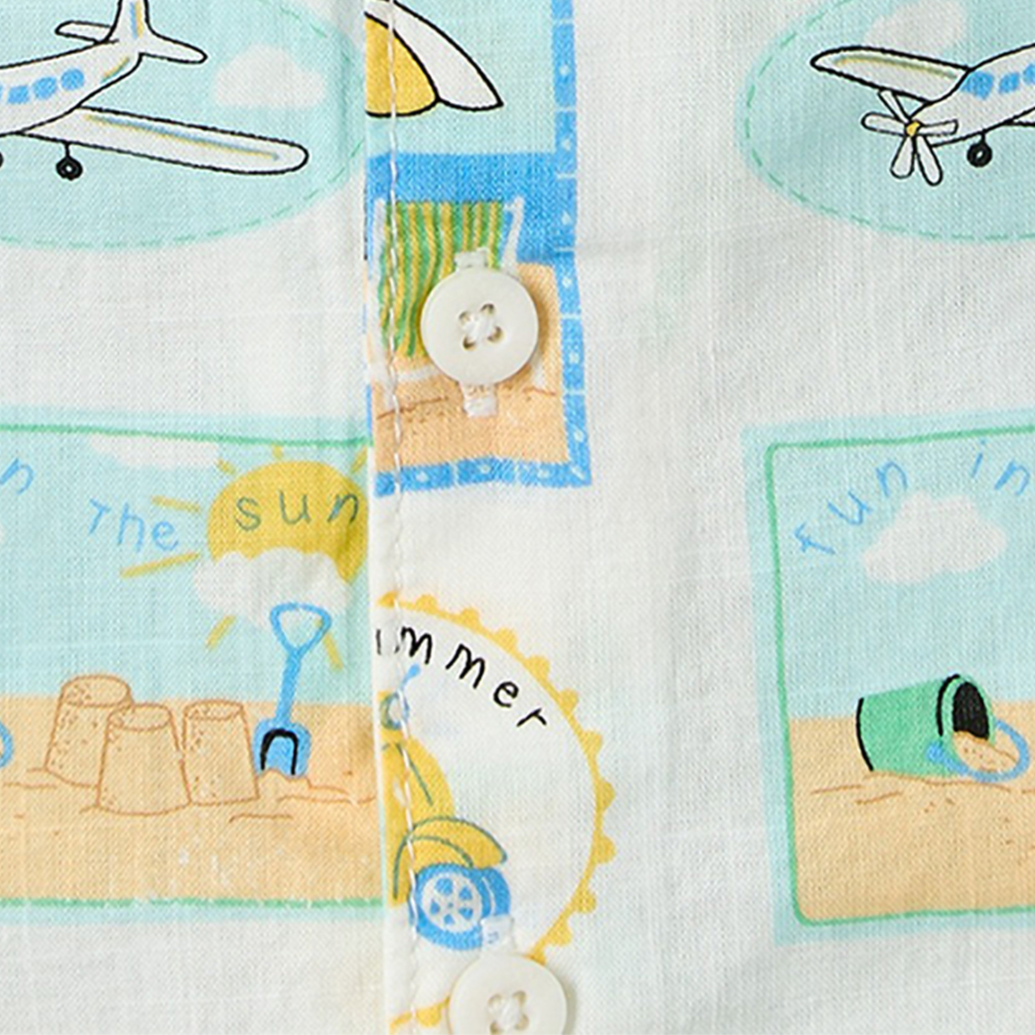 Juniors Camp Collar Short Sleeve Shirt and Shorts Set with Beach Vacation Print-boys-clothing-setsandcoords-image-5
