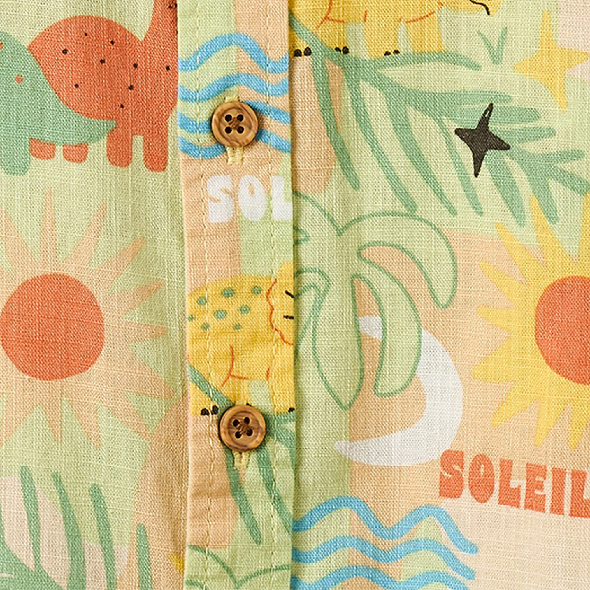 Juniors Collared Short Sleeves Shirt and Shorts Set with Tropical Print-baby-boys-clothing-setsandcoords-image-5