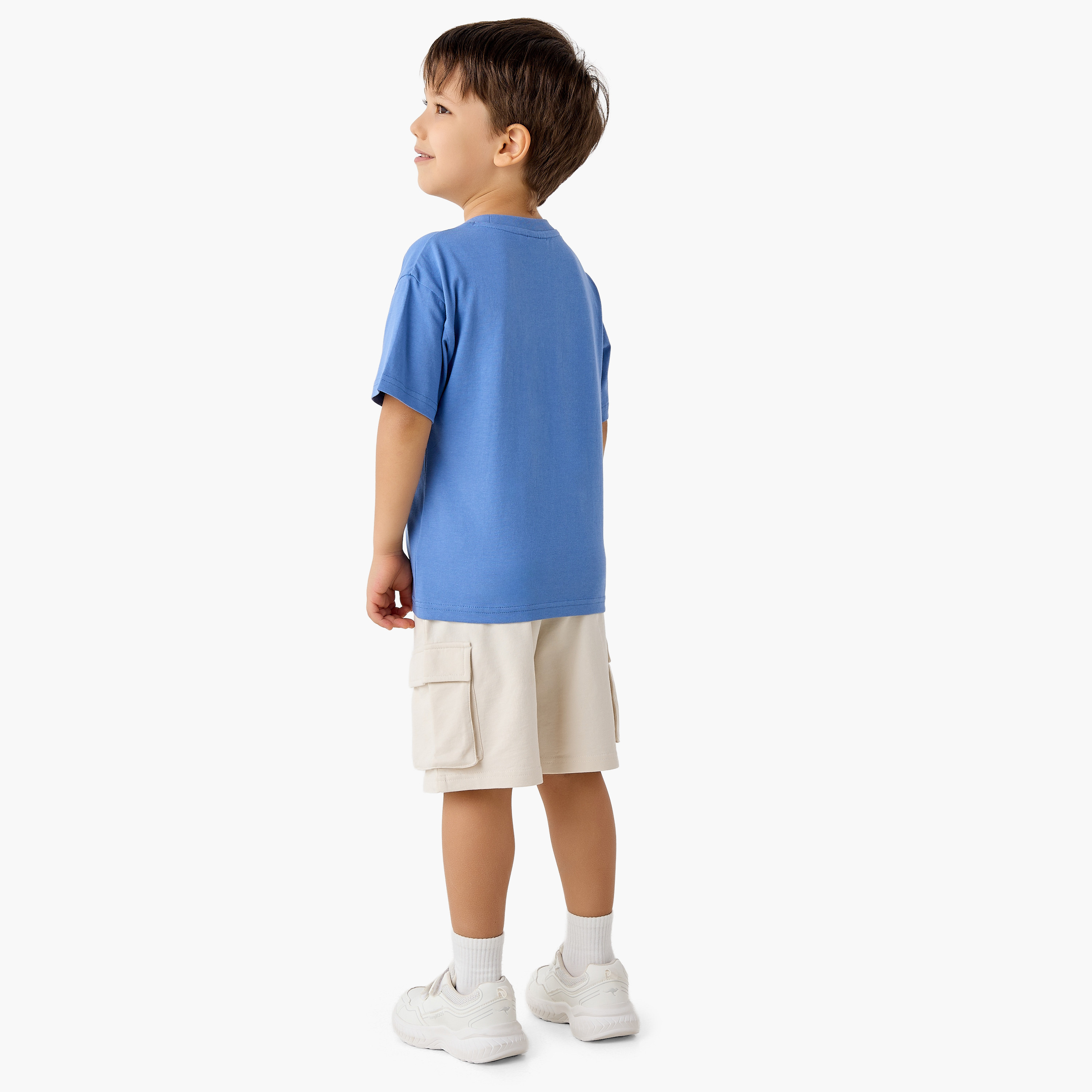 Juniors Crew Neck Short Sleeves T-shirt and Shorts Set with Embroidery-boys-clothing-setsandcoords-image-3