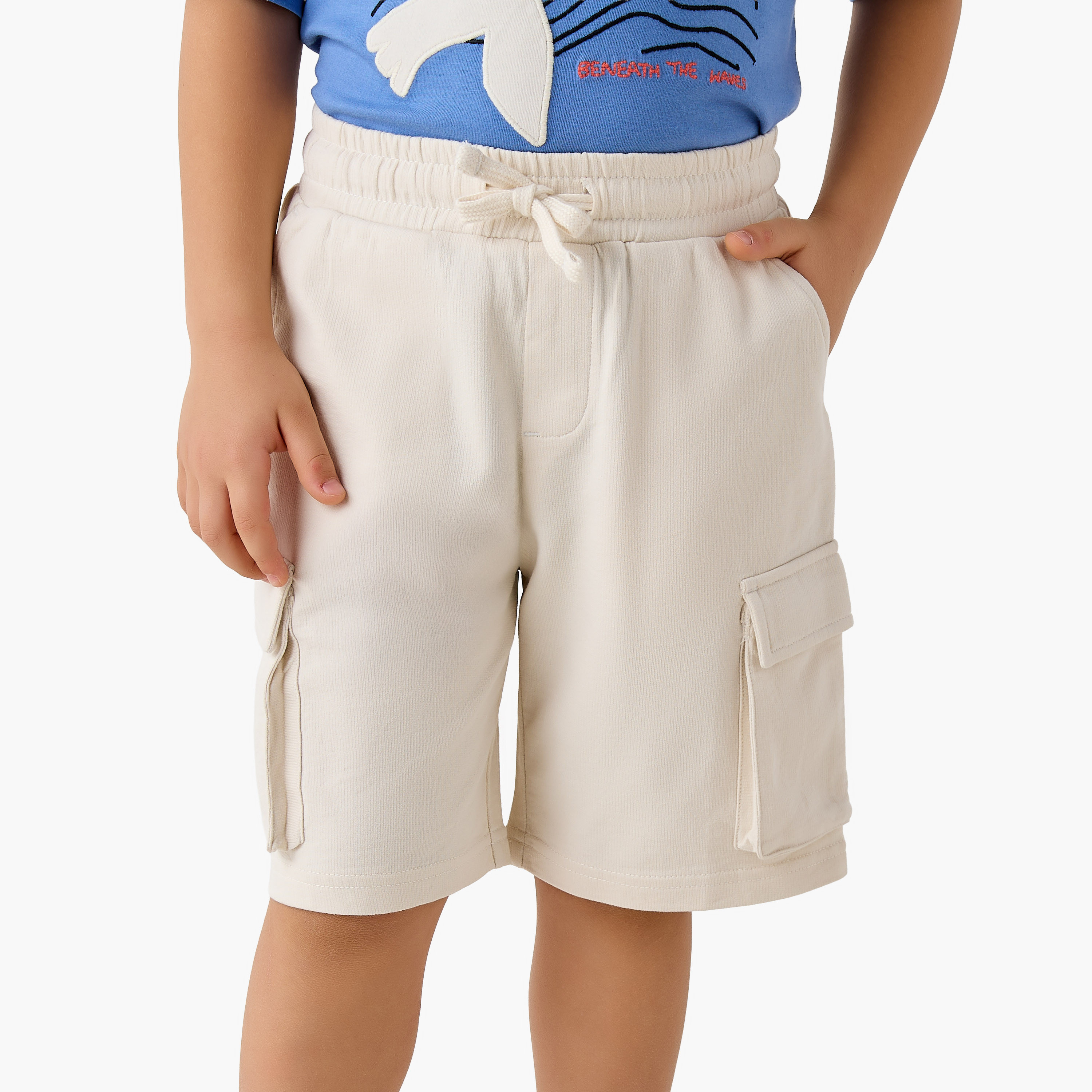 Juniors Crew Neck Short Sleeves T-shirt and Shorts Set with Embroidery-boys-clothing-setsandcoords-image-4