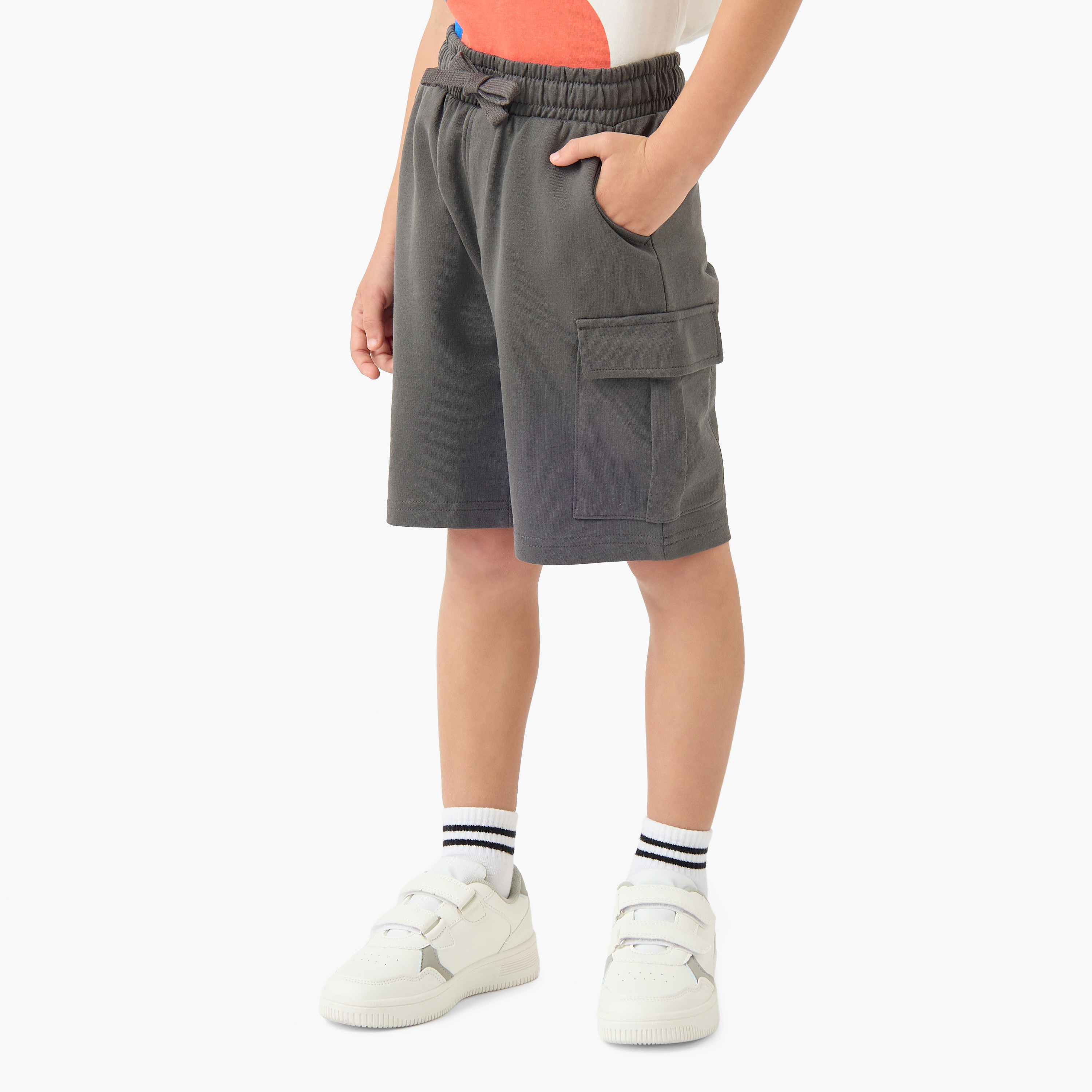 Juniors Crew Neck Short Sleeve T-shirt and Shorts Set with Drawstring Closure-baby-boys-clothing-setsandcoords-image-3