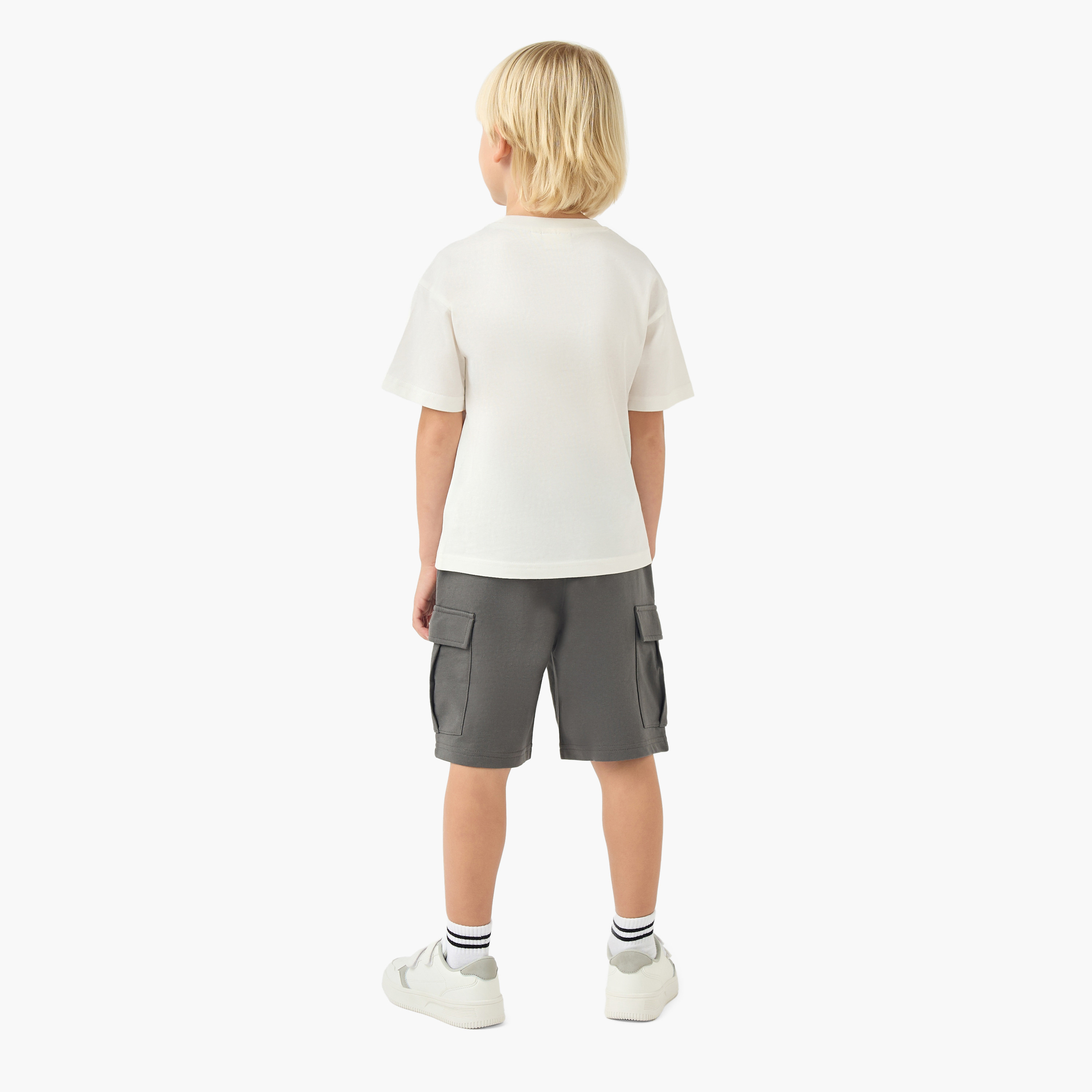 Juniors Crew Neck Short Sleeve T-shirt and Shorts Set with Drawstring Closure-baby-boys-clothing-setsandcoords-image-4