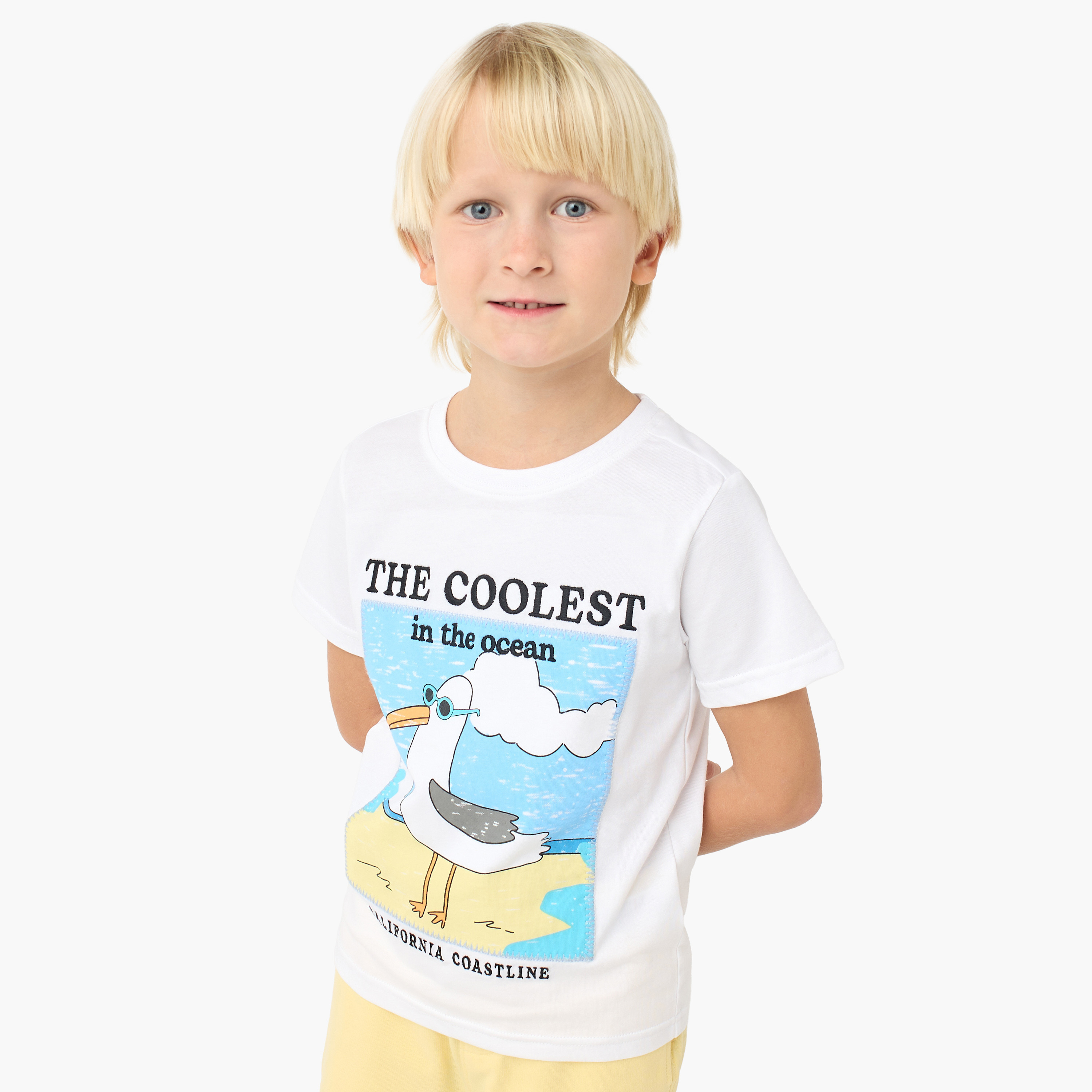 Set of 3 Juniors Crew Neck Short Sleeve T-shirt and Shorts Set with Drawstring Closure-baby-boys-clothing-setsandcoords-image-2
