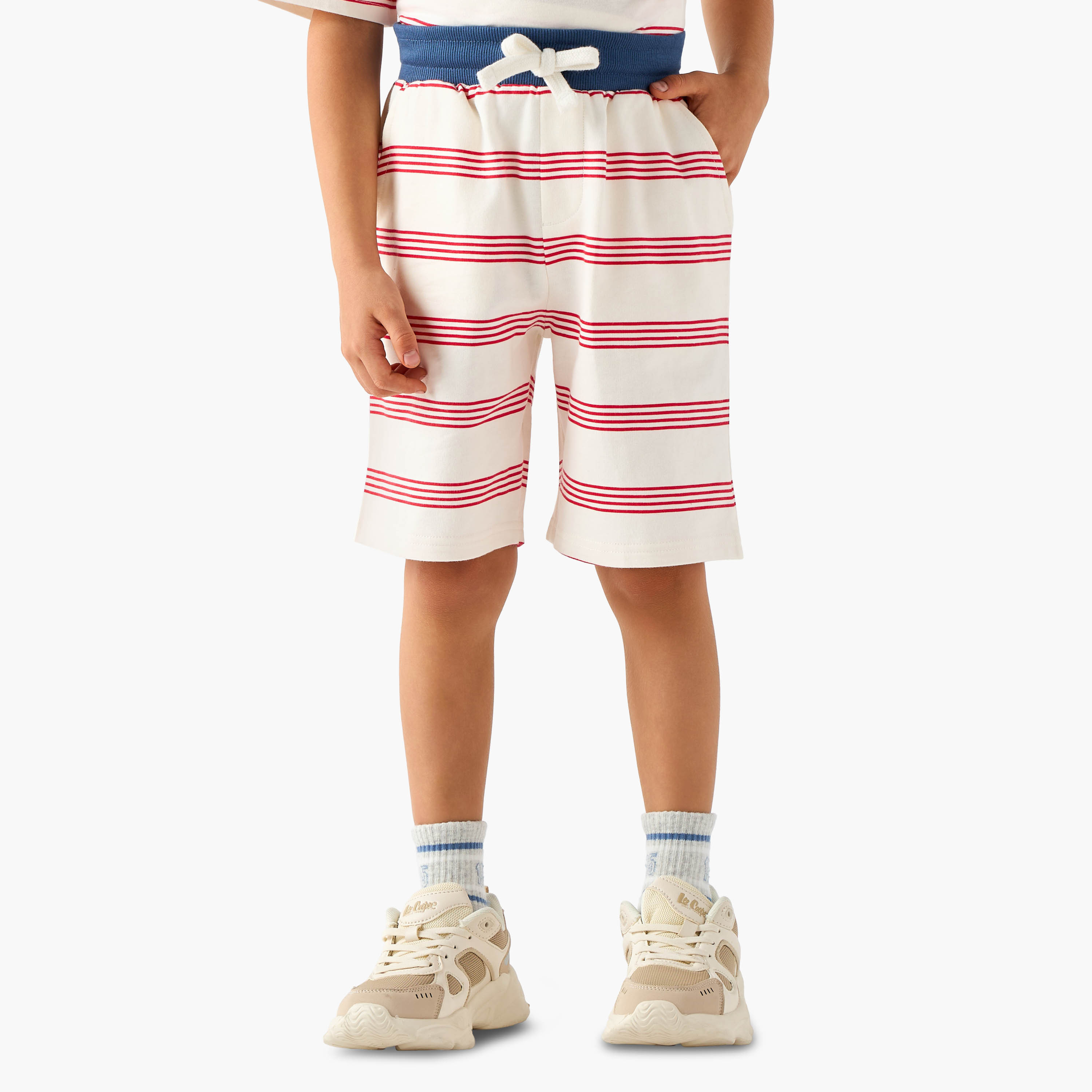 Set of 3 Juniors Crew Neck Short Sleeve T-shirt and Shorts Set with Applique Accent-boys-clothing-setsandcoords-image-6