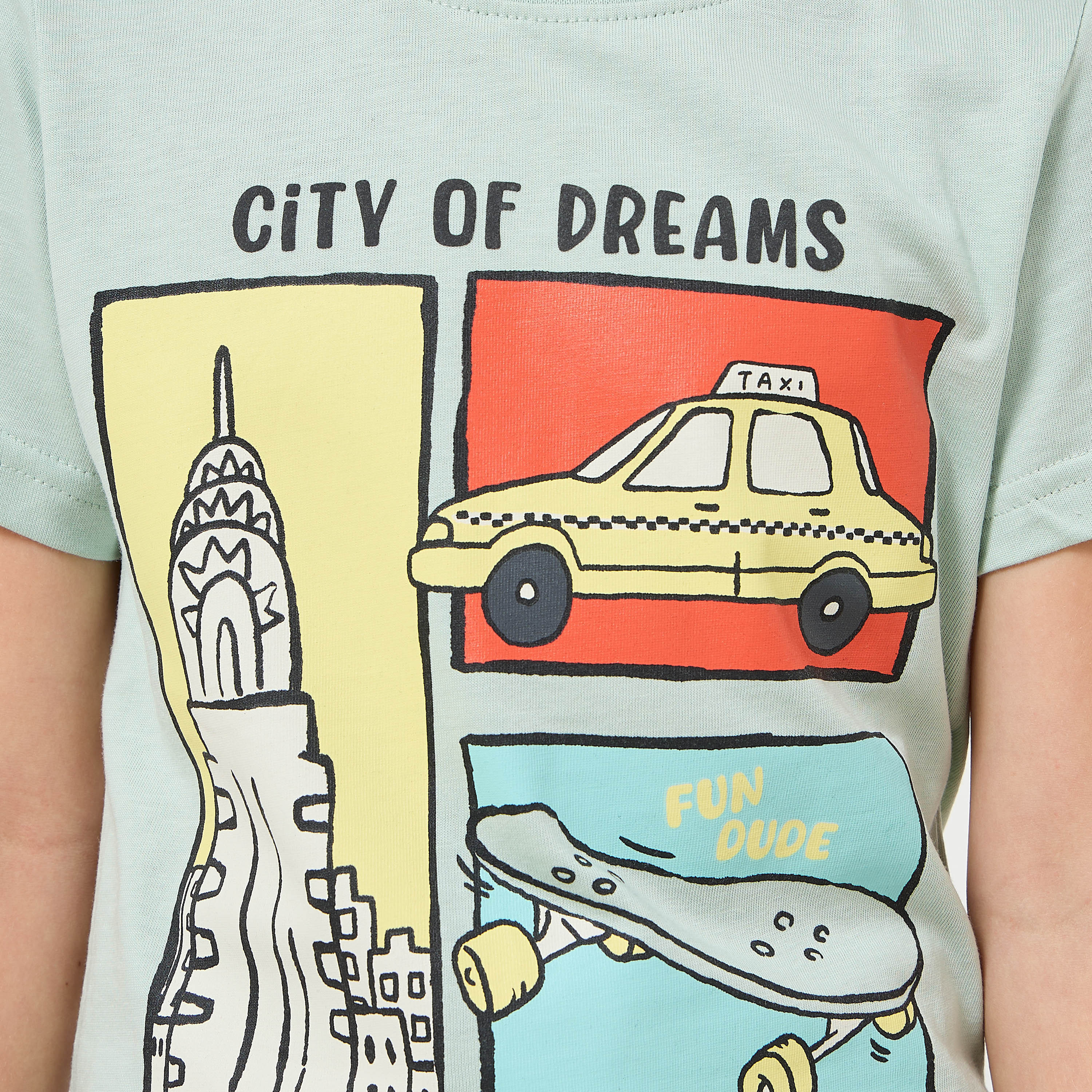 Set of 3 Juniors Crew Neck Short Sleeves T-shirt and Shorts Set with New York Print-boys-clothing-setsandcoords-image-7