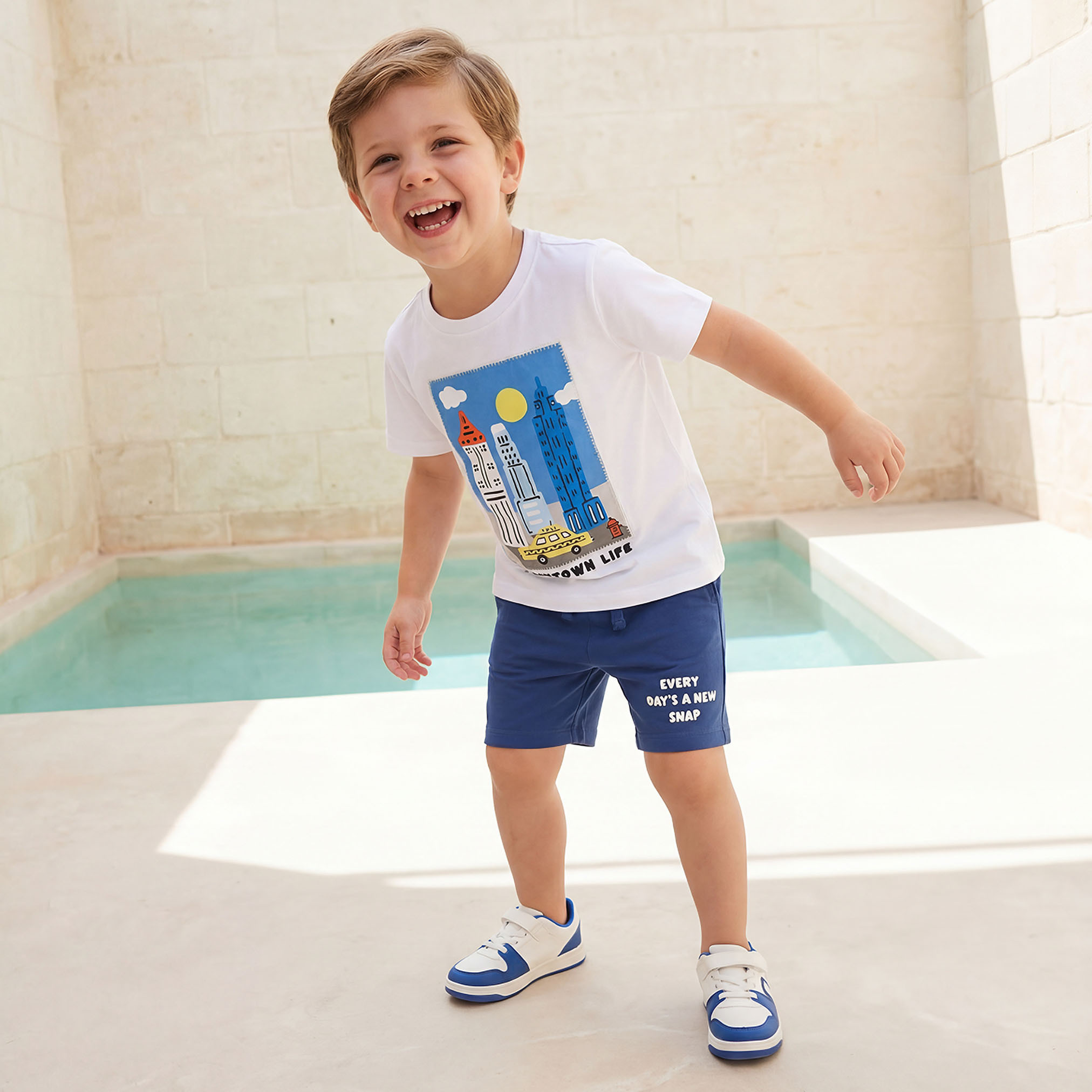 Set of 3 Juniors Crew Neck Short Sleeve T-shirt and Shorts Set with Graphic Print-boys-clothing-setsandcoords-image-9
